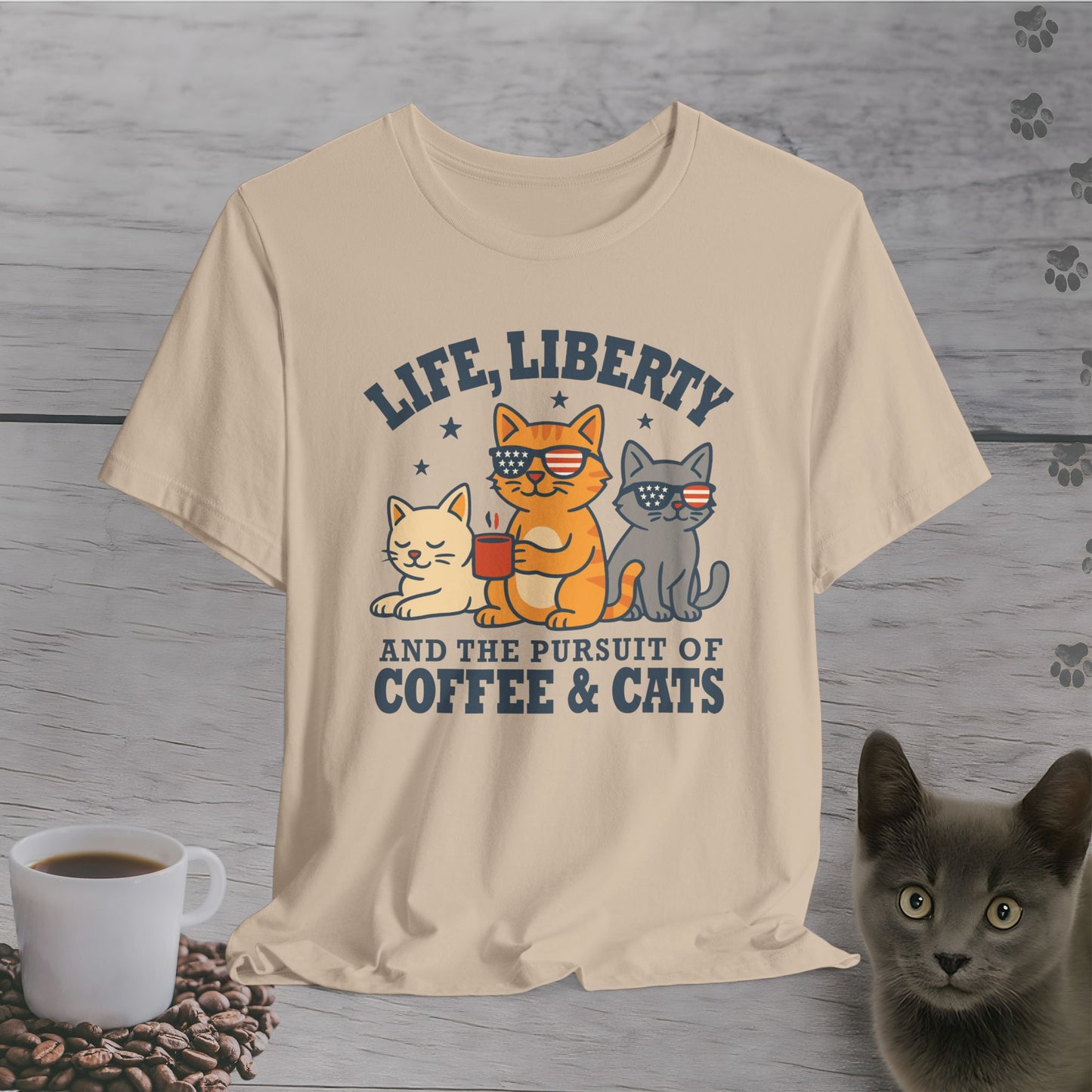 Freedom, Coffee & Cats T-Shirt