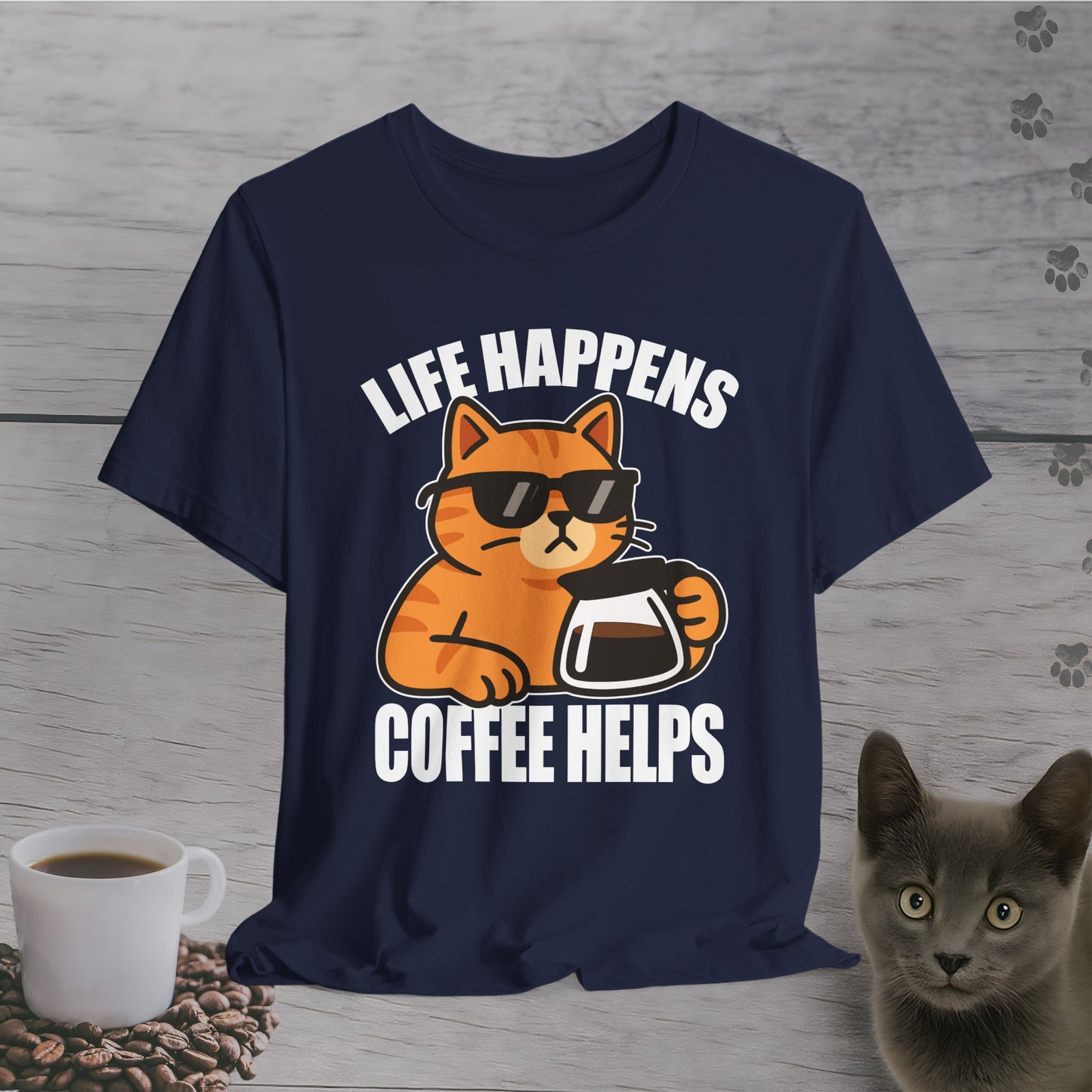 Life Happens Coffee Cat T-Shirt