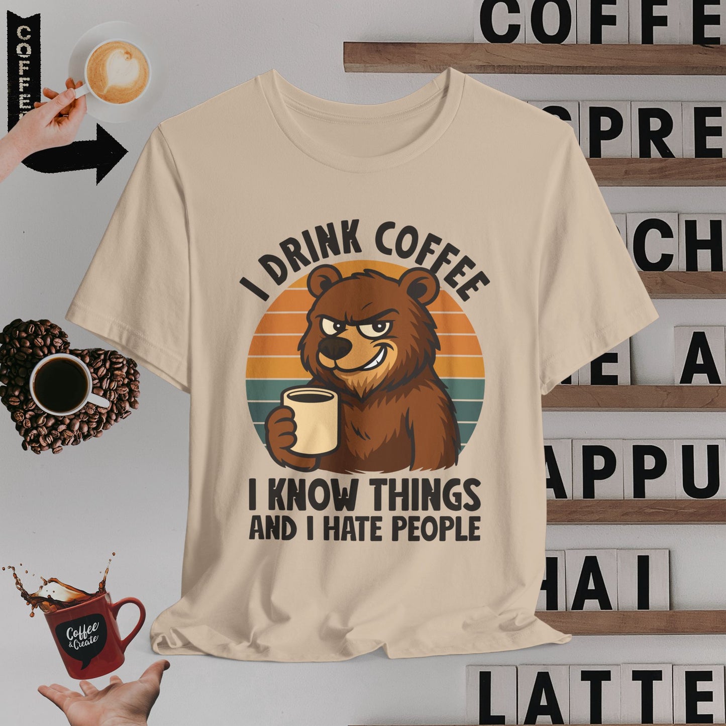 Caffeinated Grizzly Bear T-Shirt