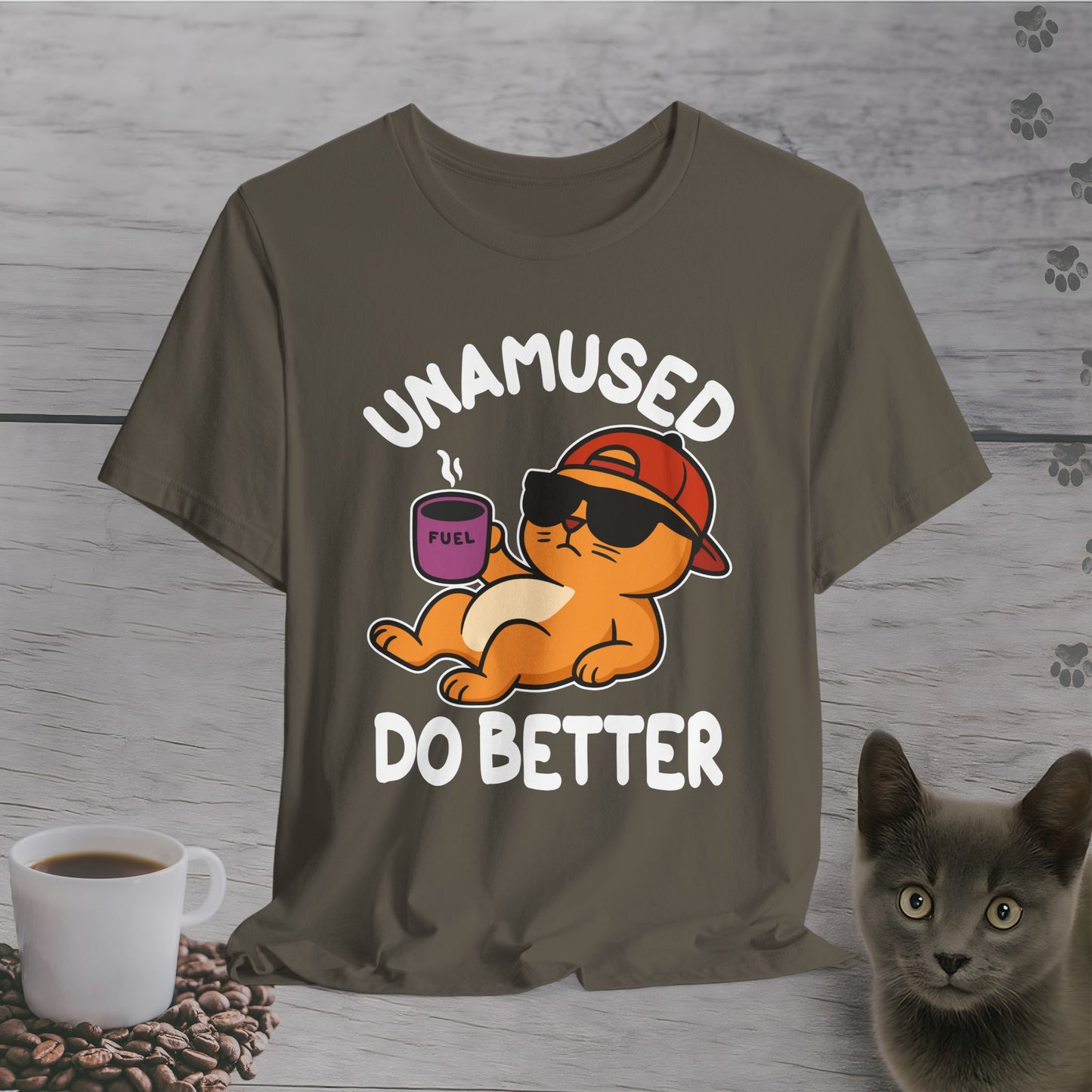 Unamused Coffee Cat T-Shirt