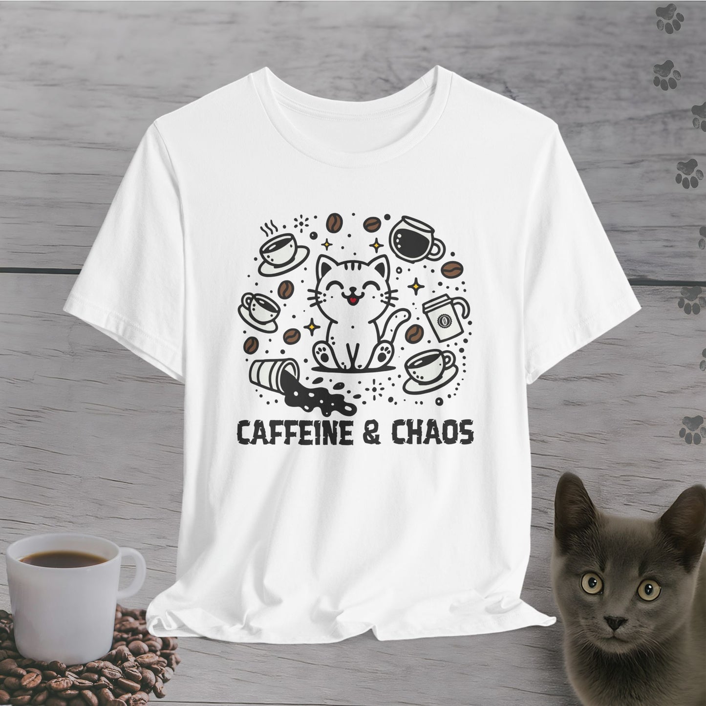 Cat Lover's Caffeine & Chaos T-Shirt