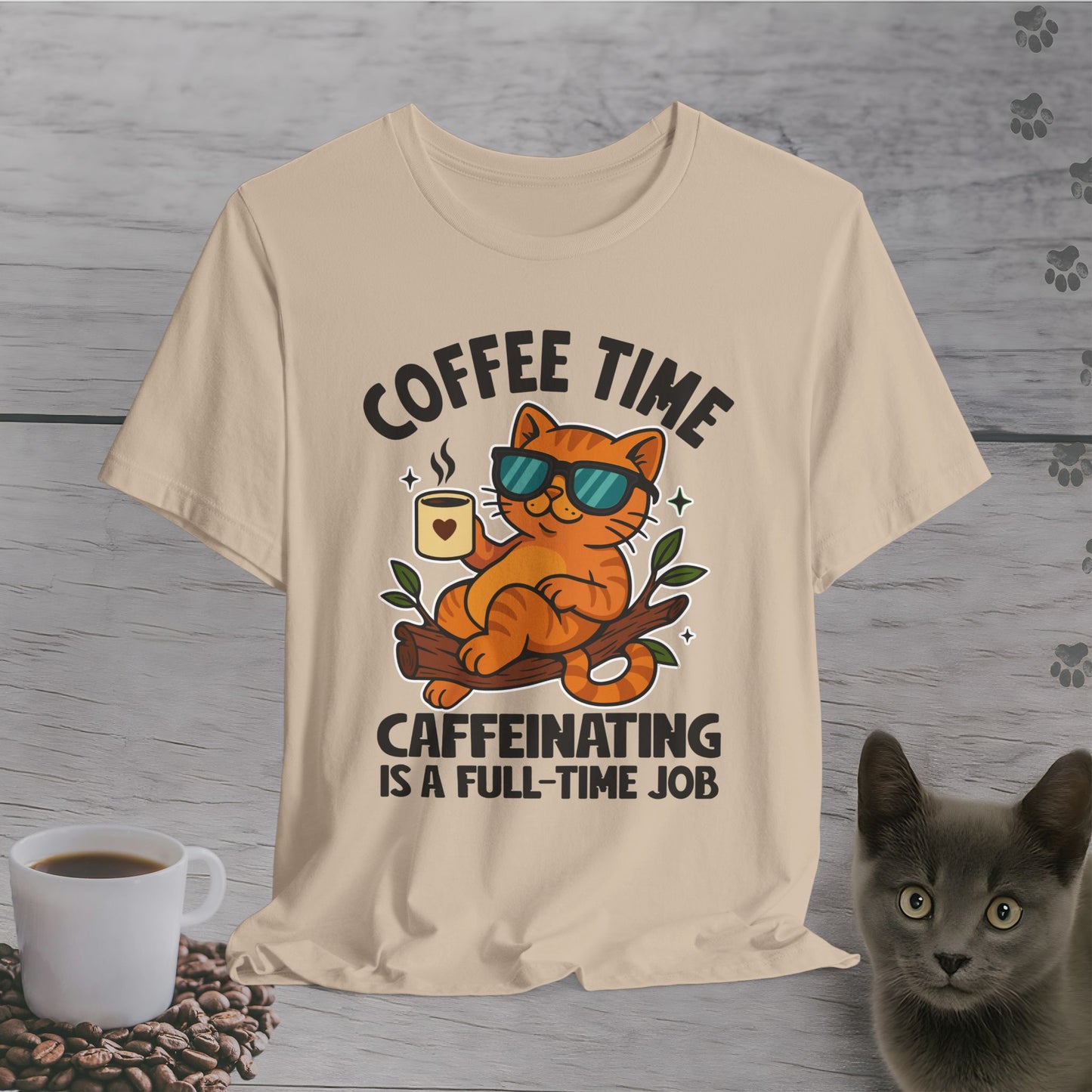 Caffeinating Cat Time T-Shirt
