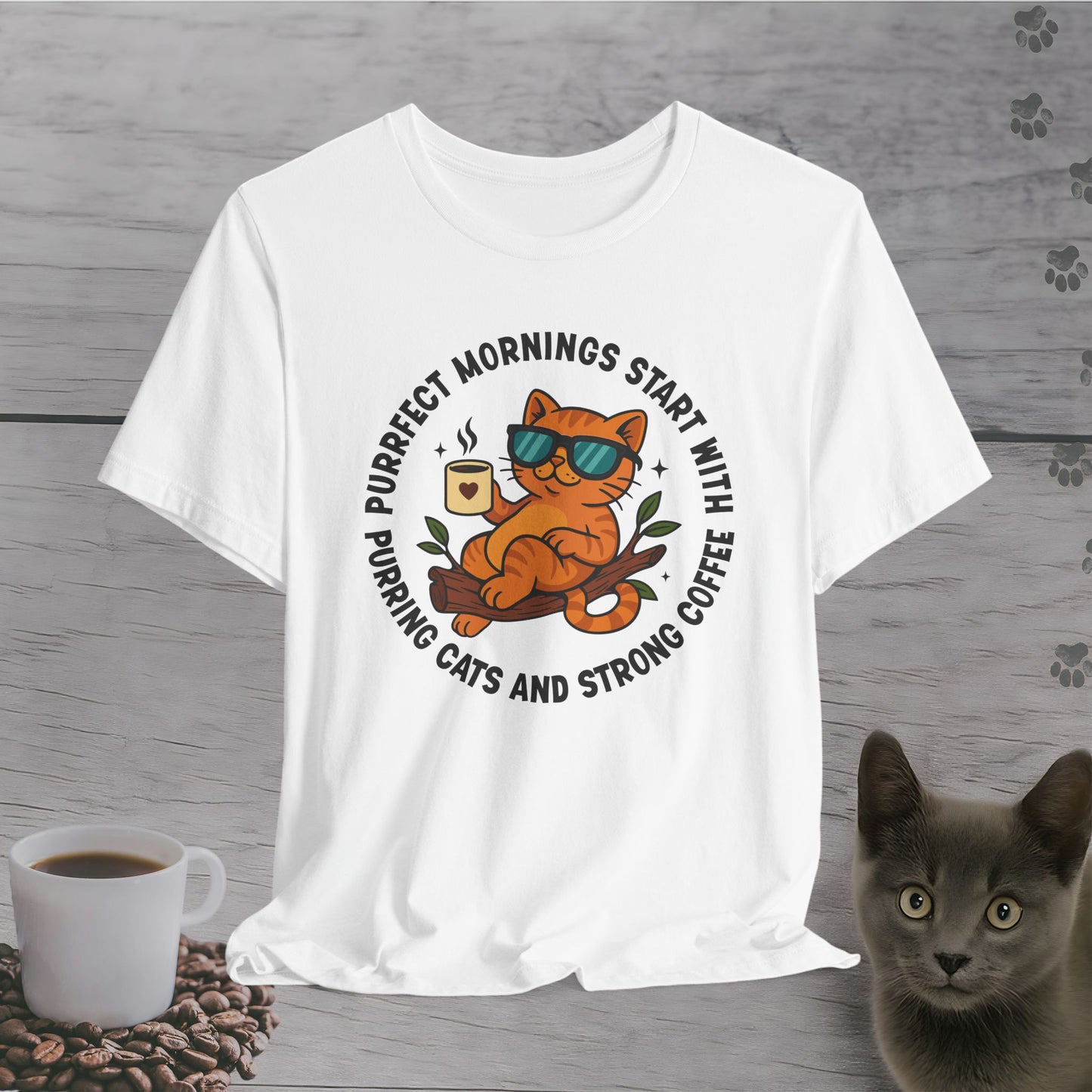 Purrfect Morning Cat T-Shirt