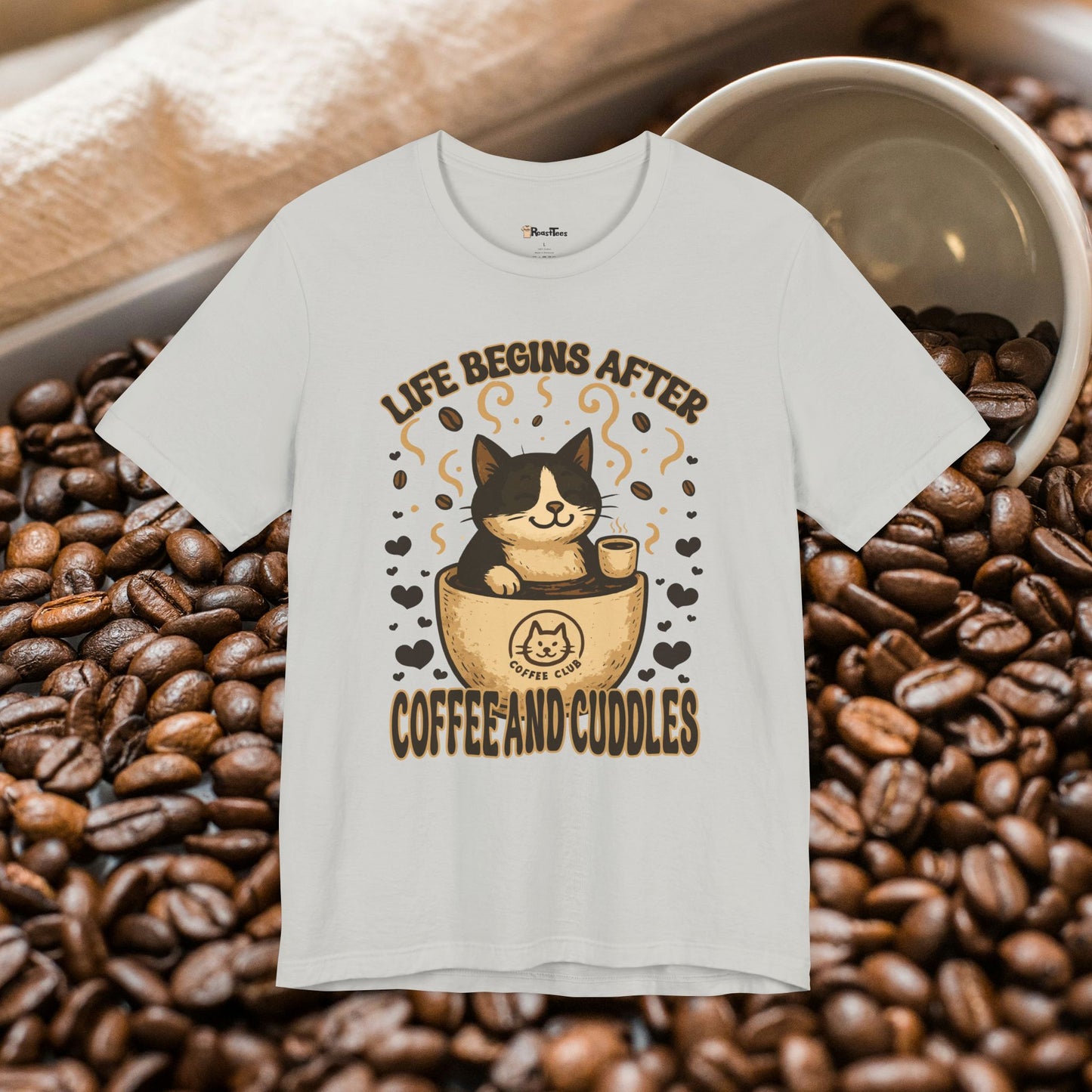 Coffee and Cuddles Cat T-Shirt