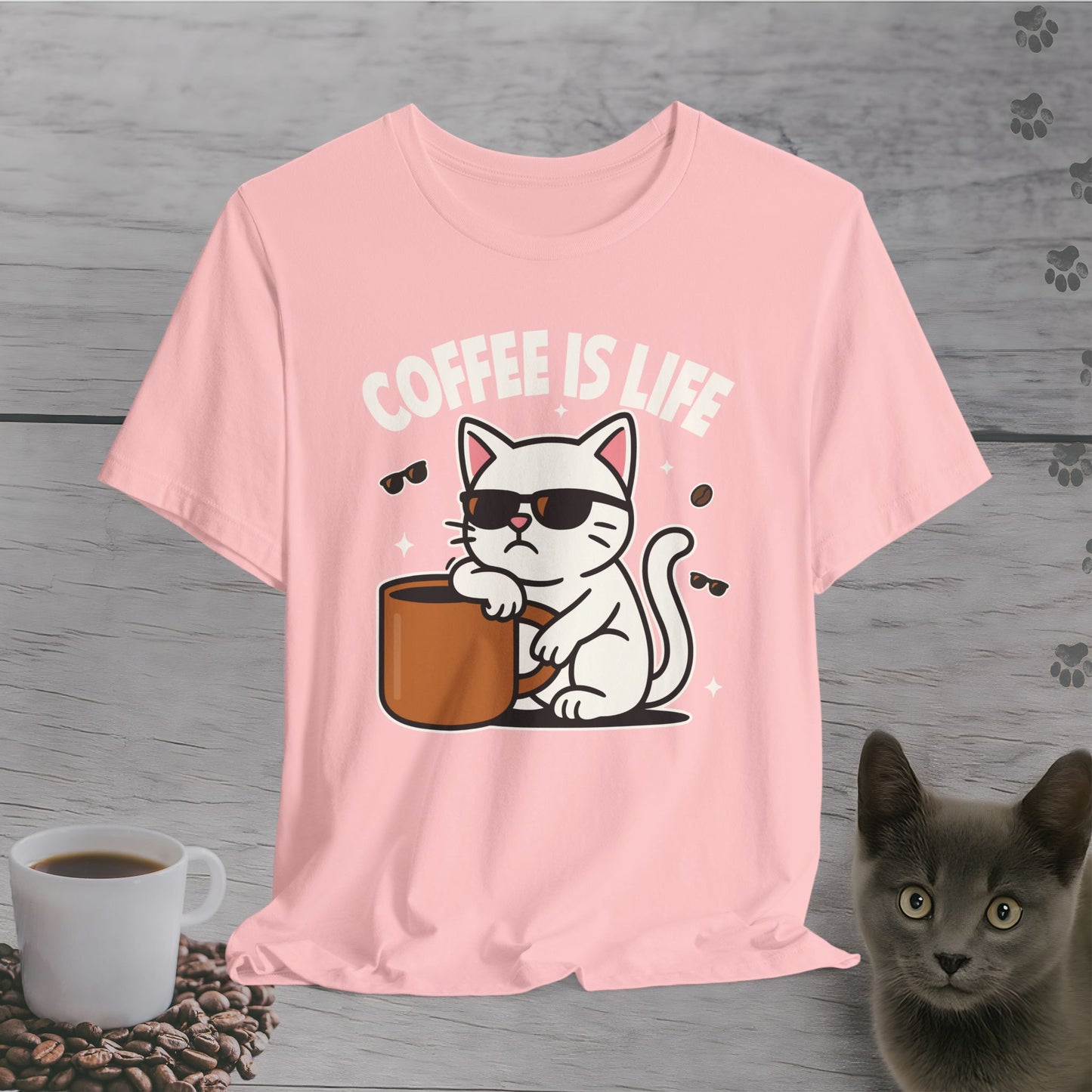Coffee Is Life Cat T-Shirt