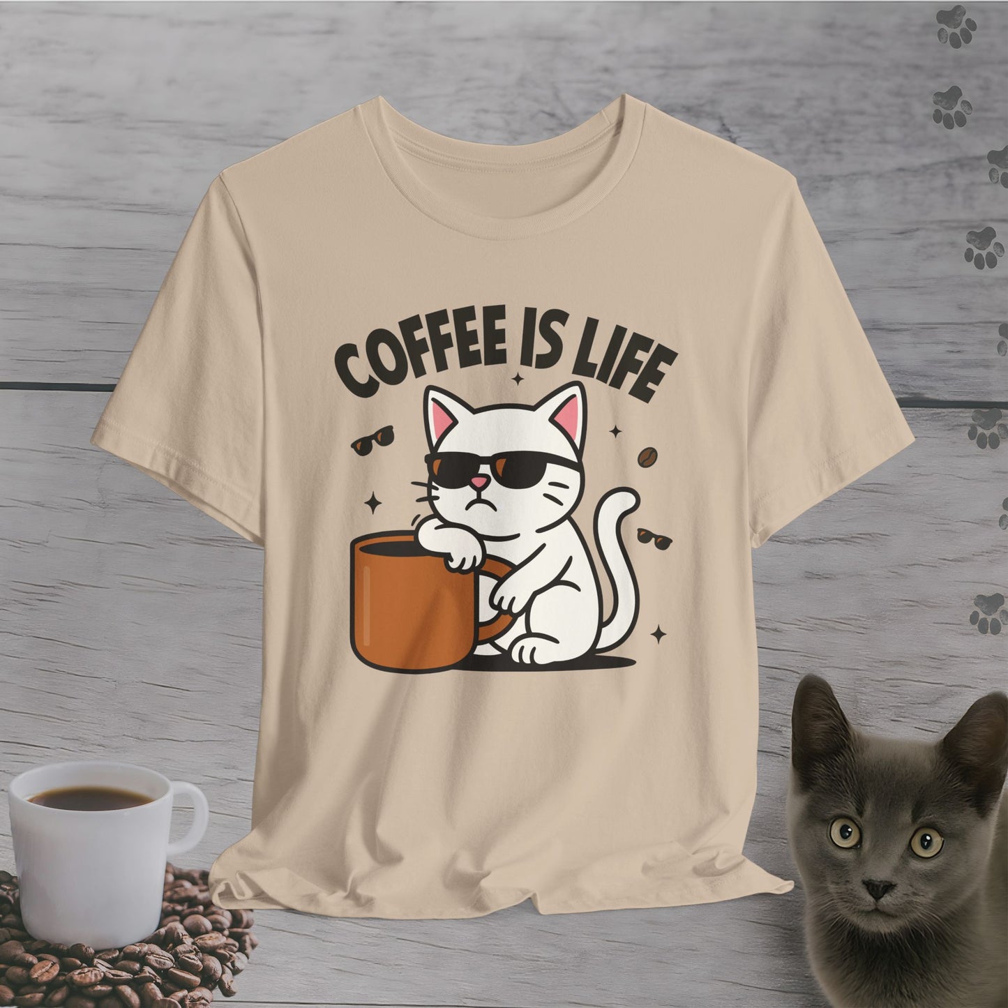 Coffee Is Life Cat T-Shirt