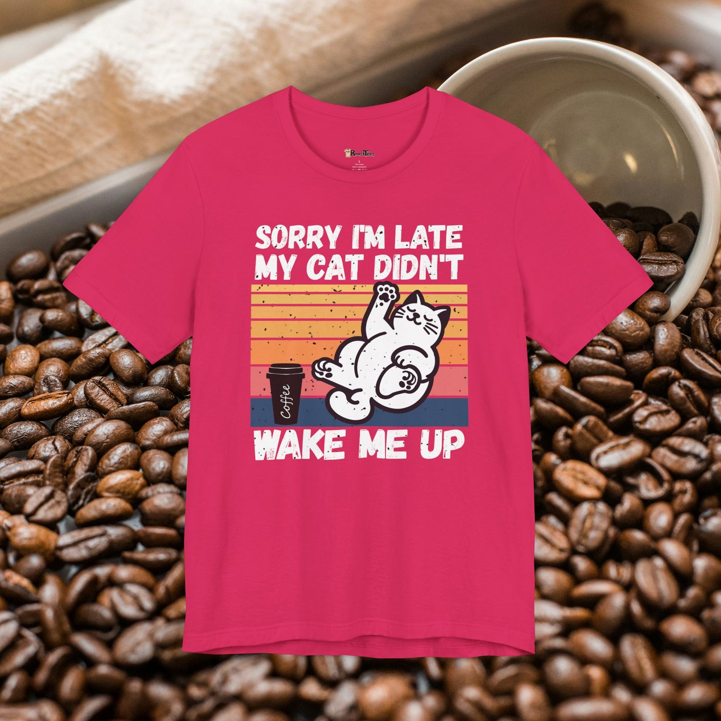 Lazy Morning Coffee Cat T-Shirt