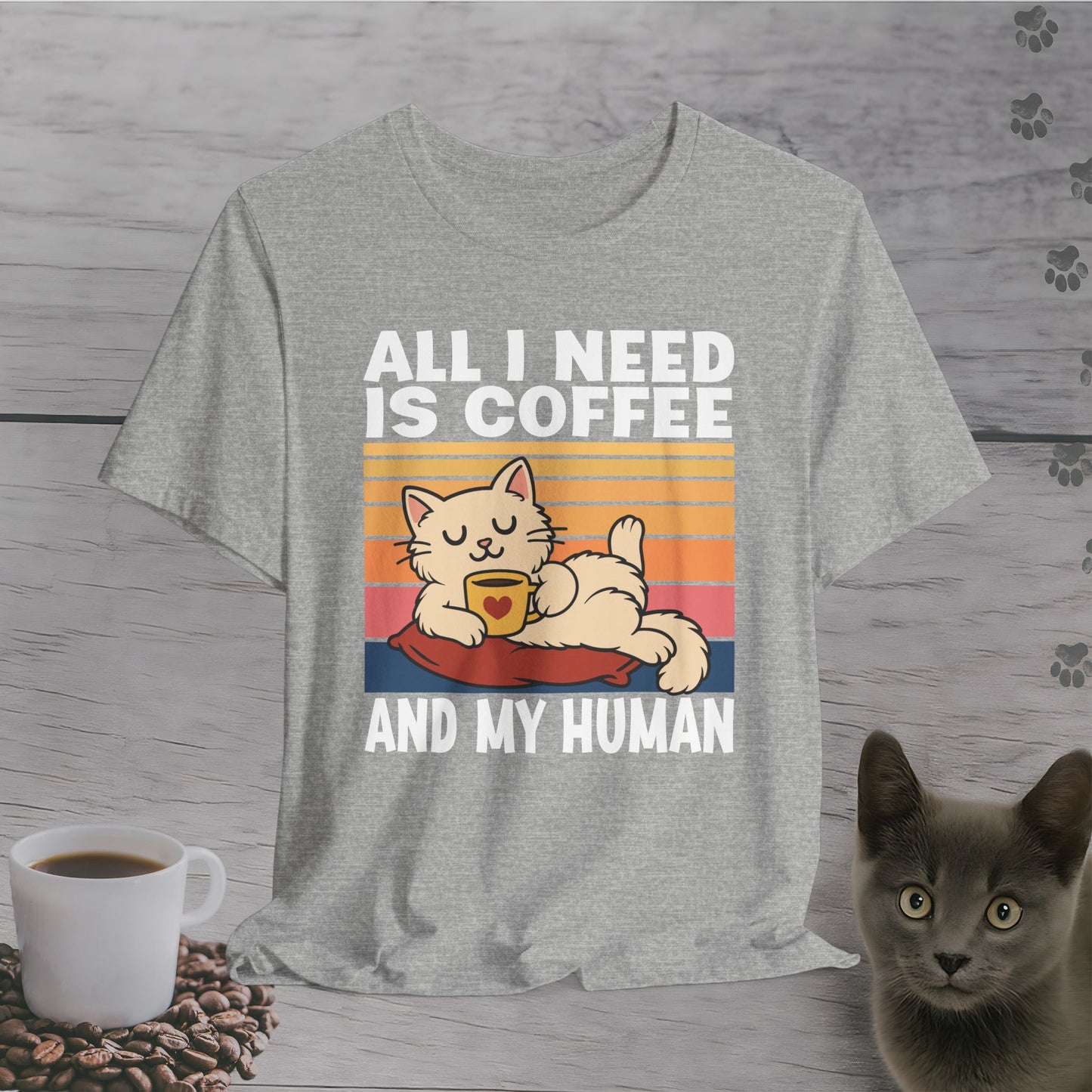 Coffee and My Human Cat T-Shirt