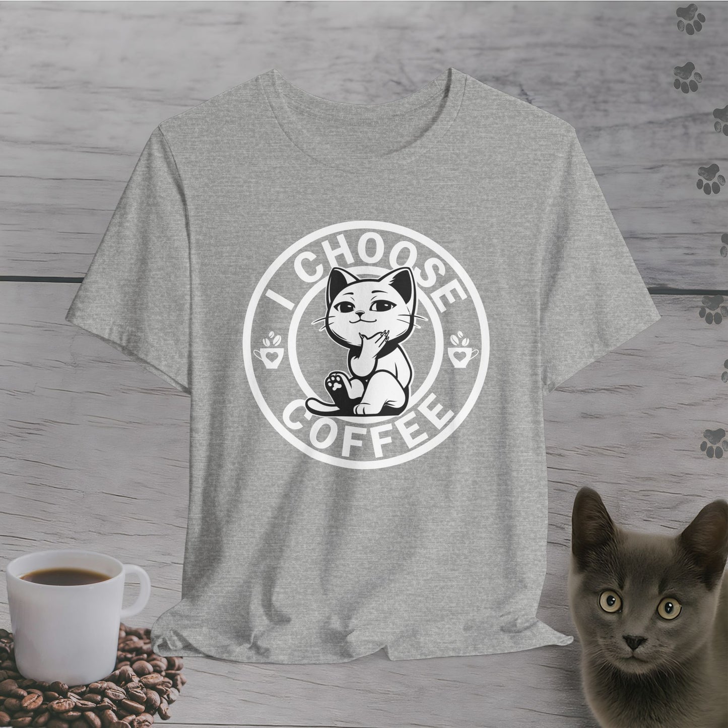 Wise Cat Chooses Coffee T-Shirt