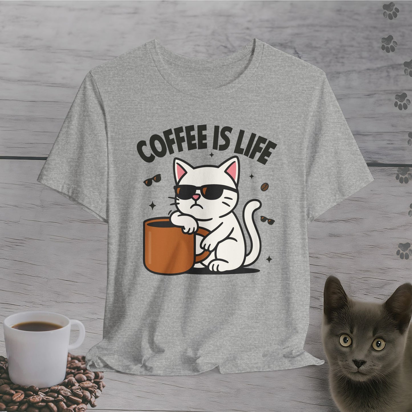 Coffee Is Life Cat T-Shirt