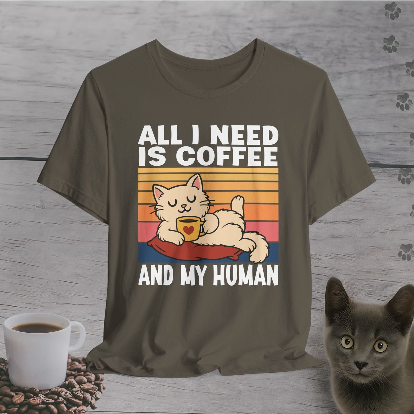Coffee and My Human Cat T-Shirt