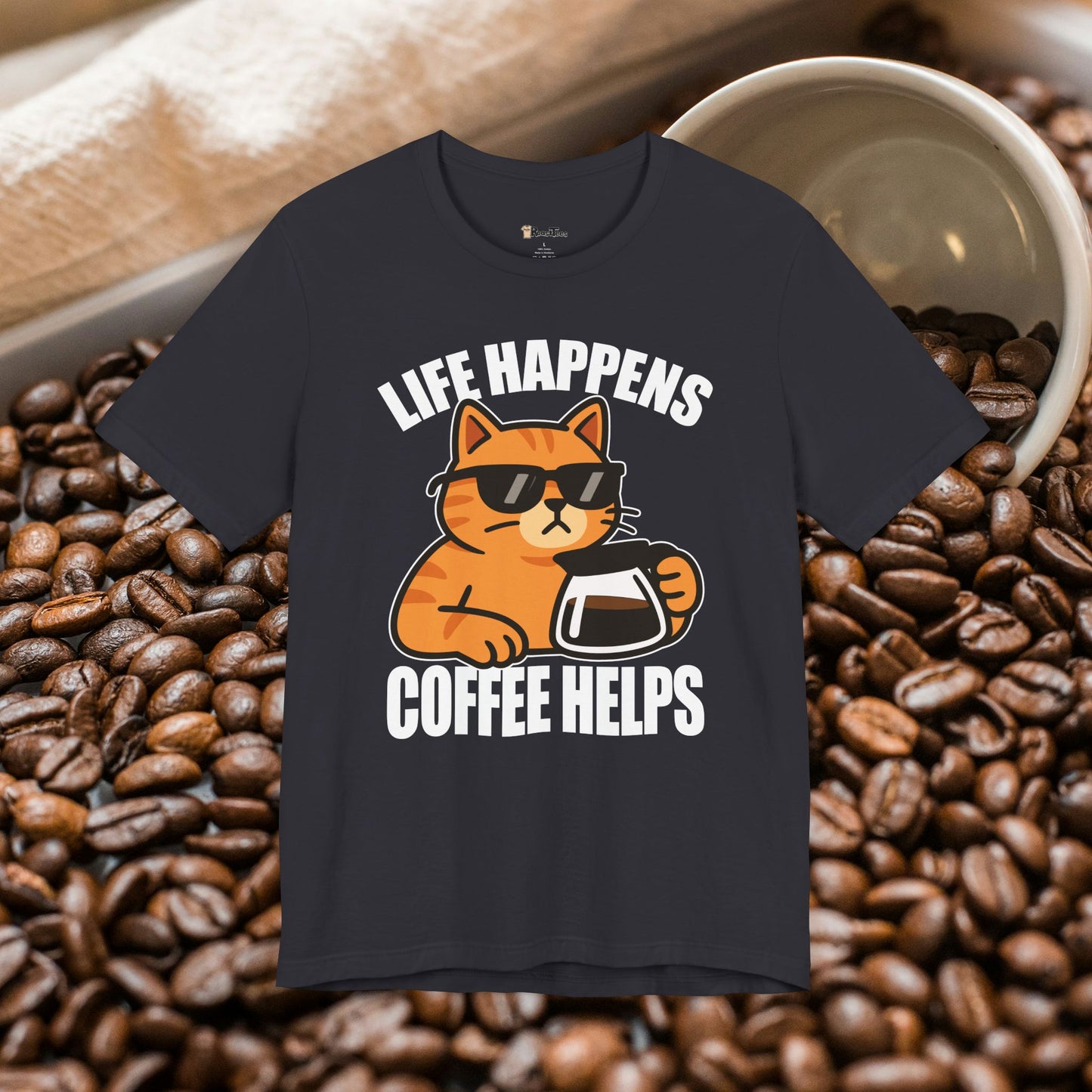 Life Happens Coffee Cat T-Shirt