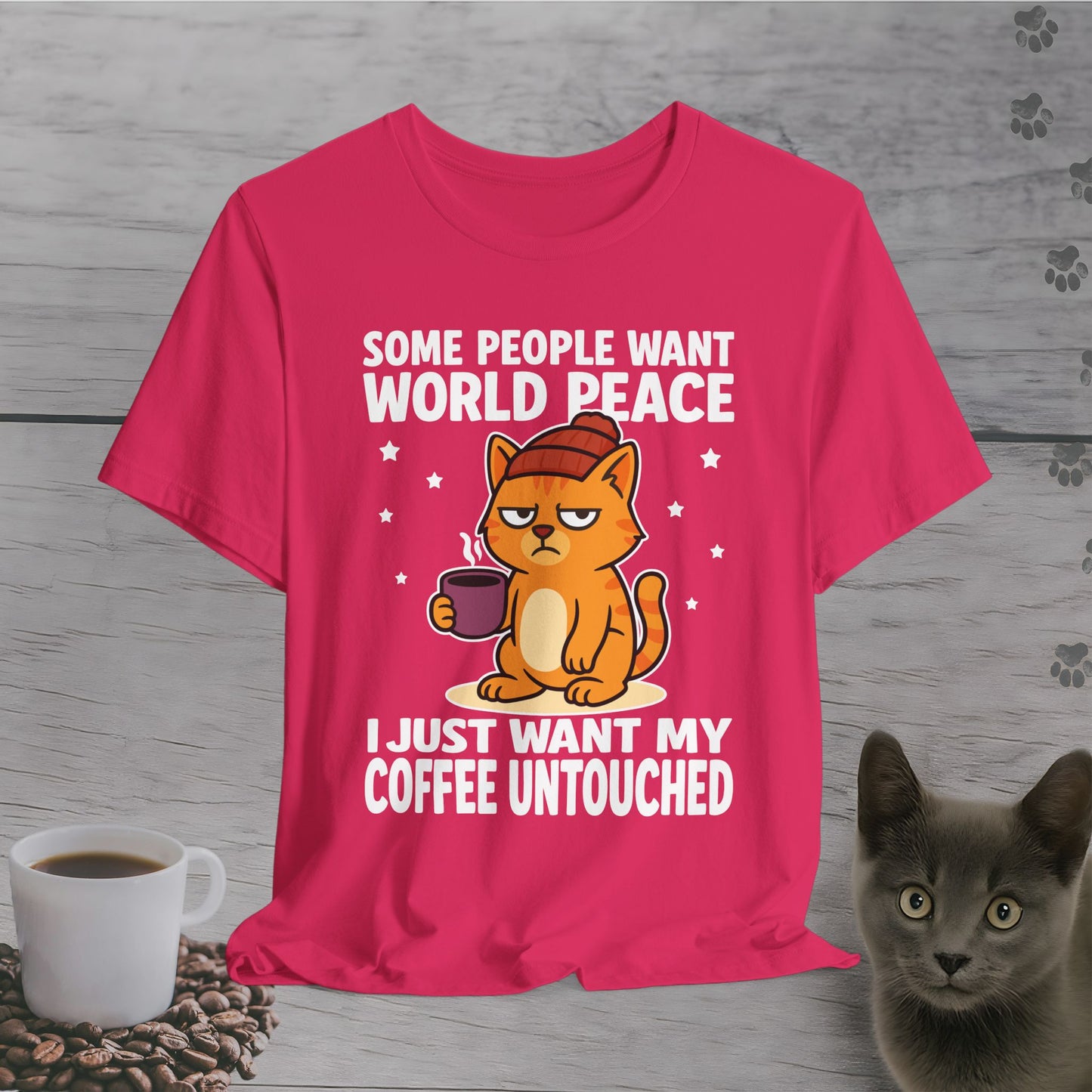 Caffeinated Priorities Cat T-Shirt