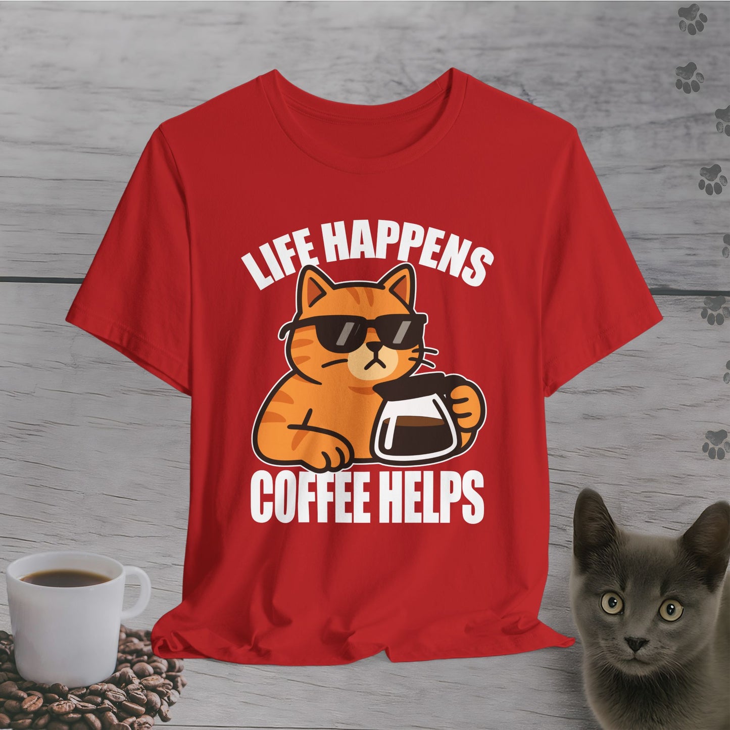 Life Happens Coffee Cat T-Shirt