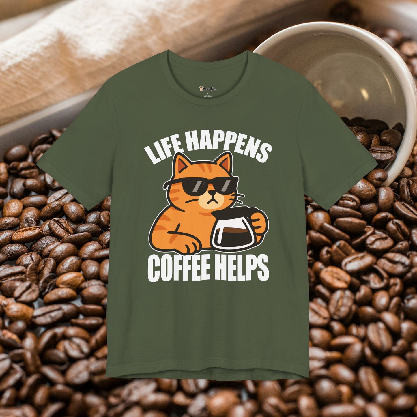 Life Happens Coffee Cat T-Shirt