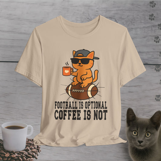 Funny Coffee Before Touchdowns Cat T-Shirt