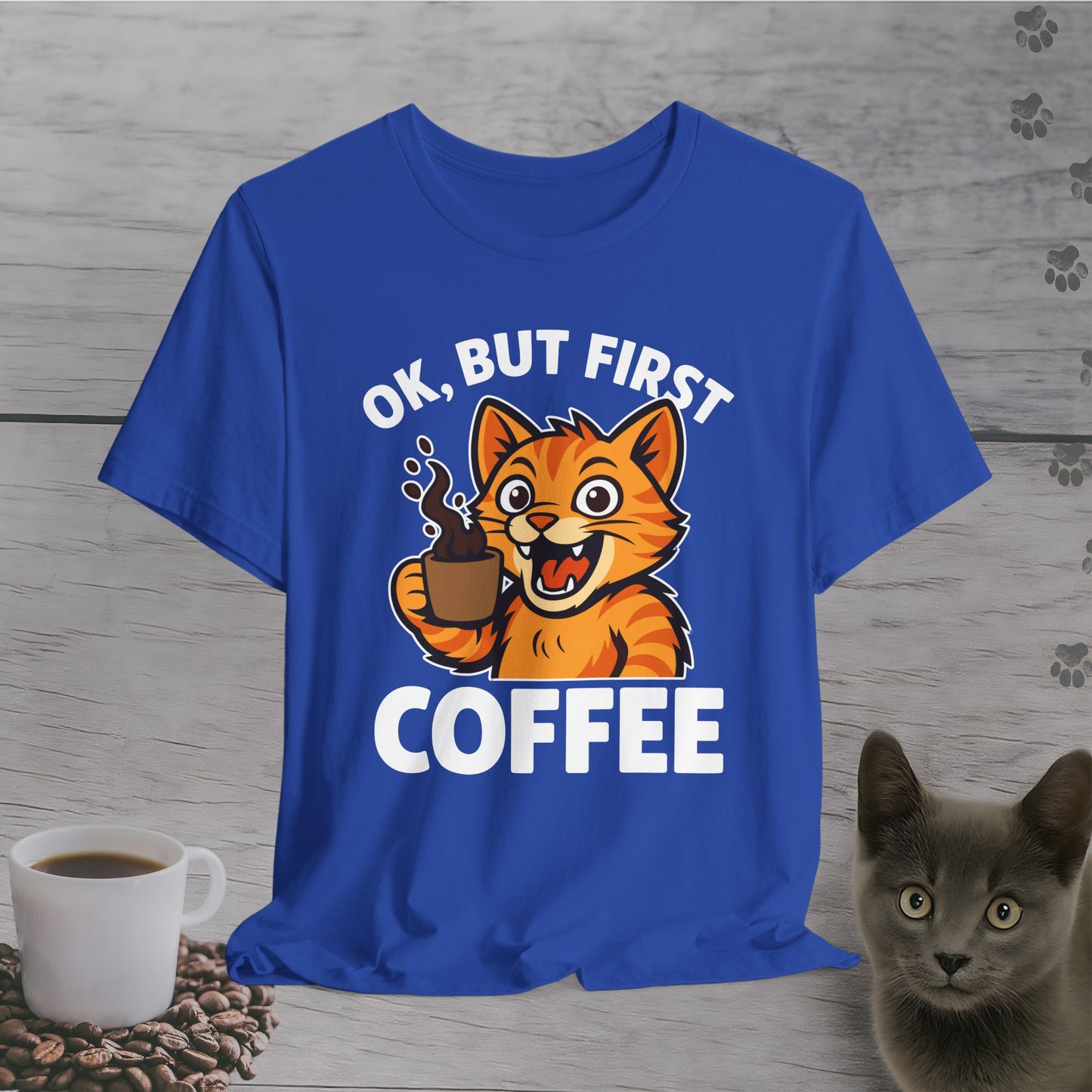 Energized But First Coffee Cat T-Shirt