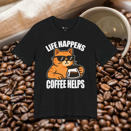 Life Happens Coffee Cat T-Shirt