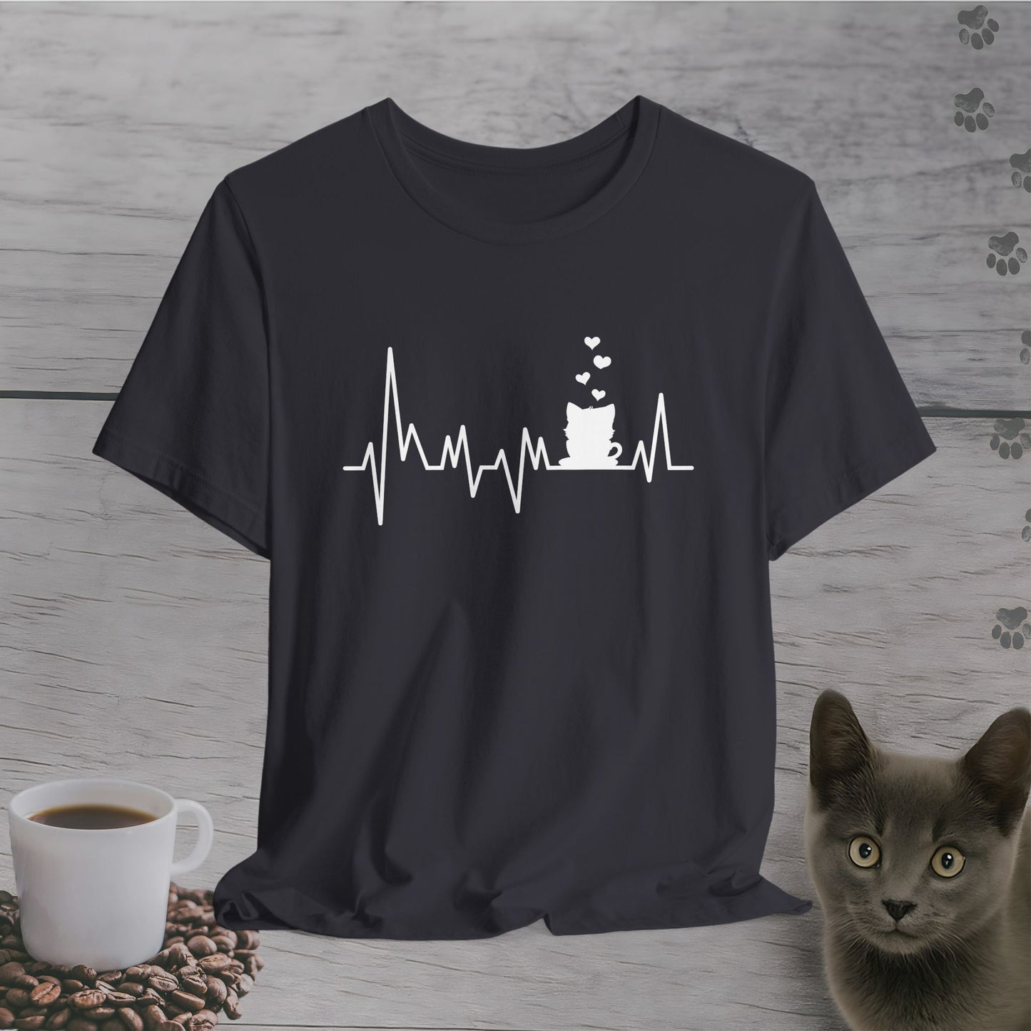 My Heart Beats for Coffee & Cats T-Shirt