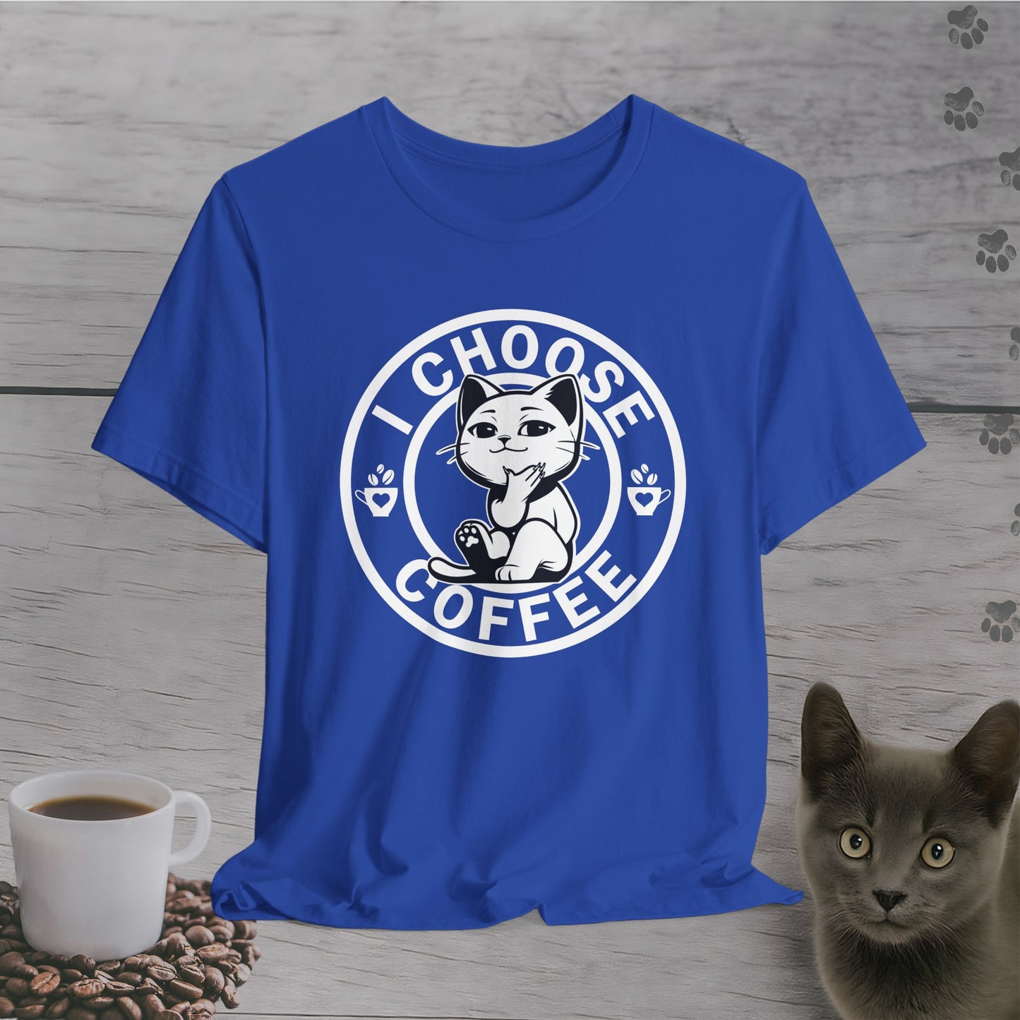 Wise Cat Chooses Coffee T-Shirt