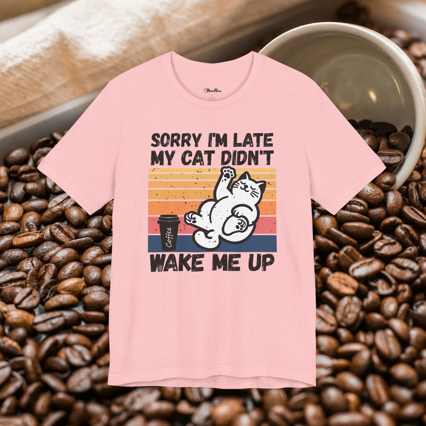 Lazy Morning Coffee Cat T-Shirt