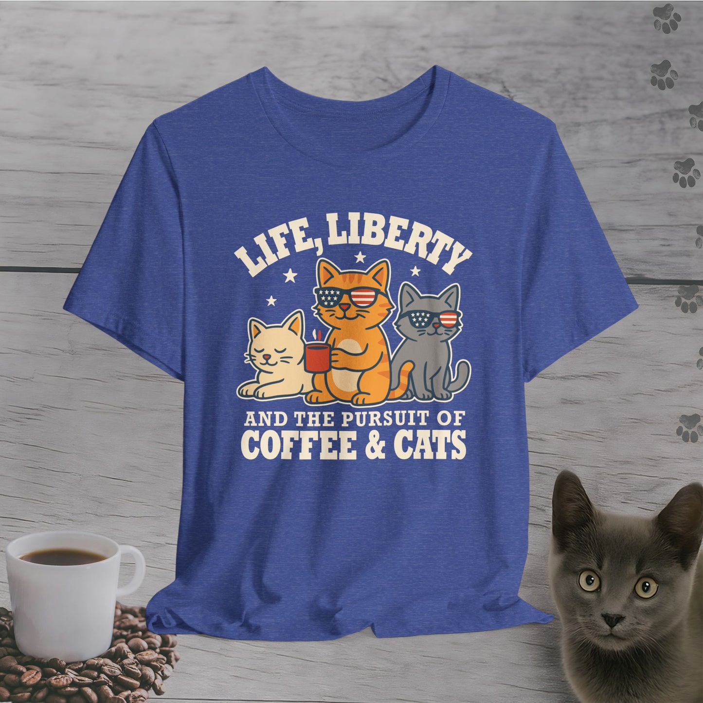 Freedom, Coffee & Cats T-Shirt