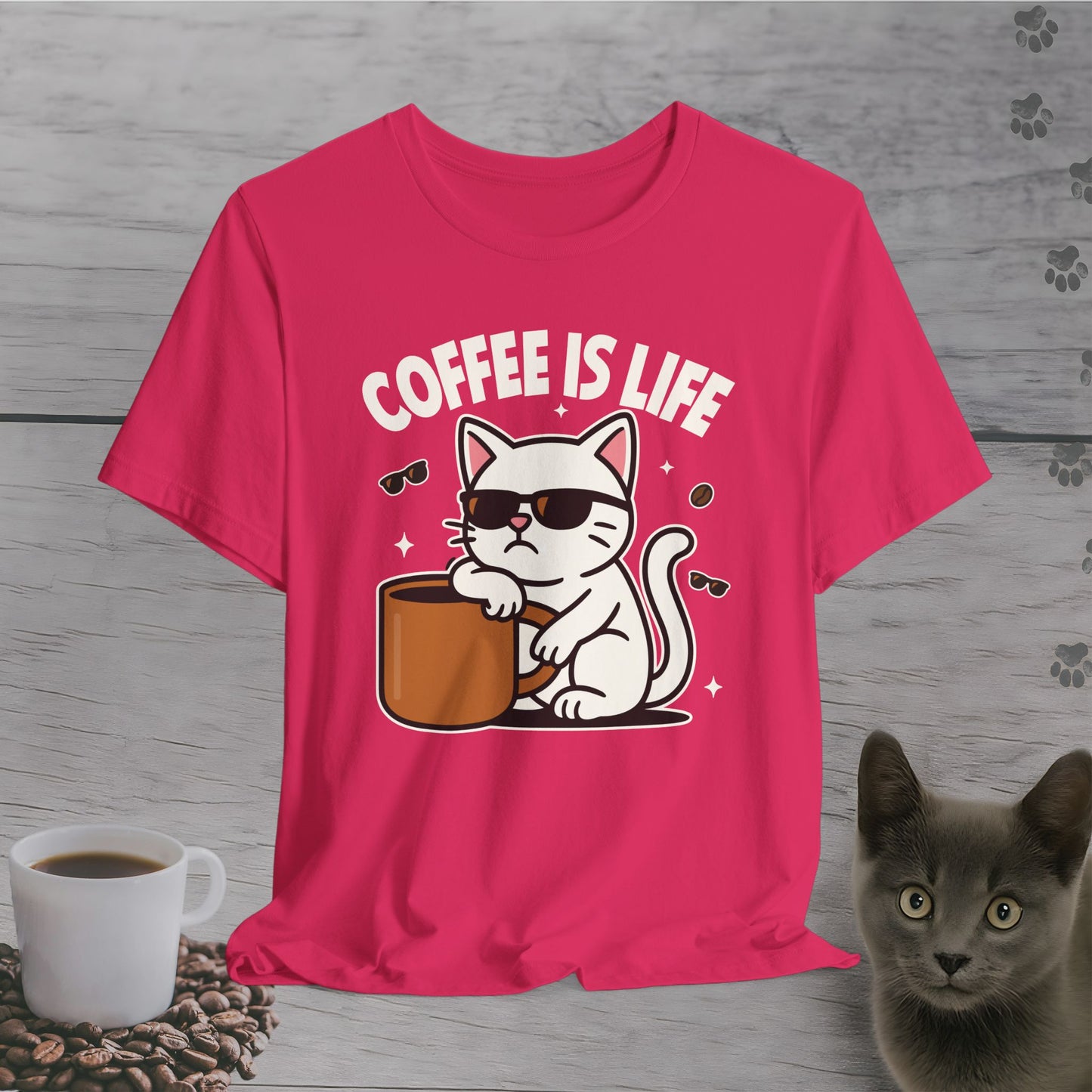 Coffee Is Life Cat T-Shirt