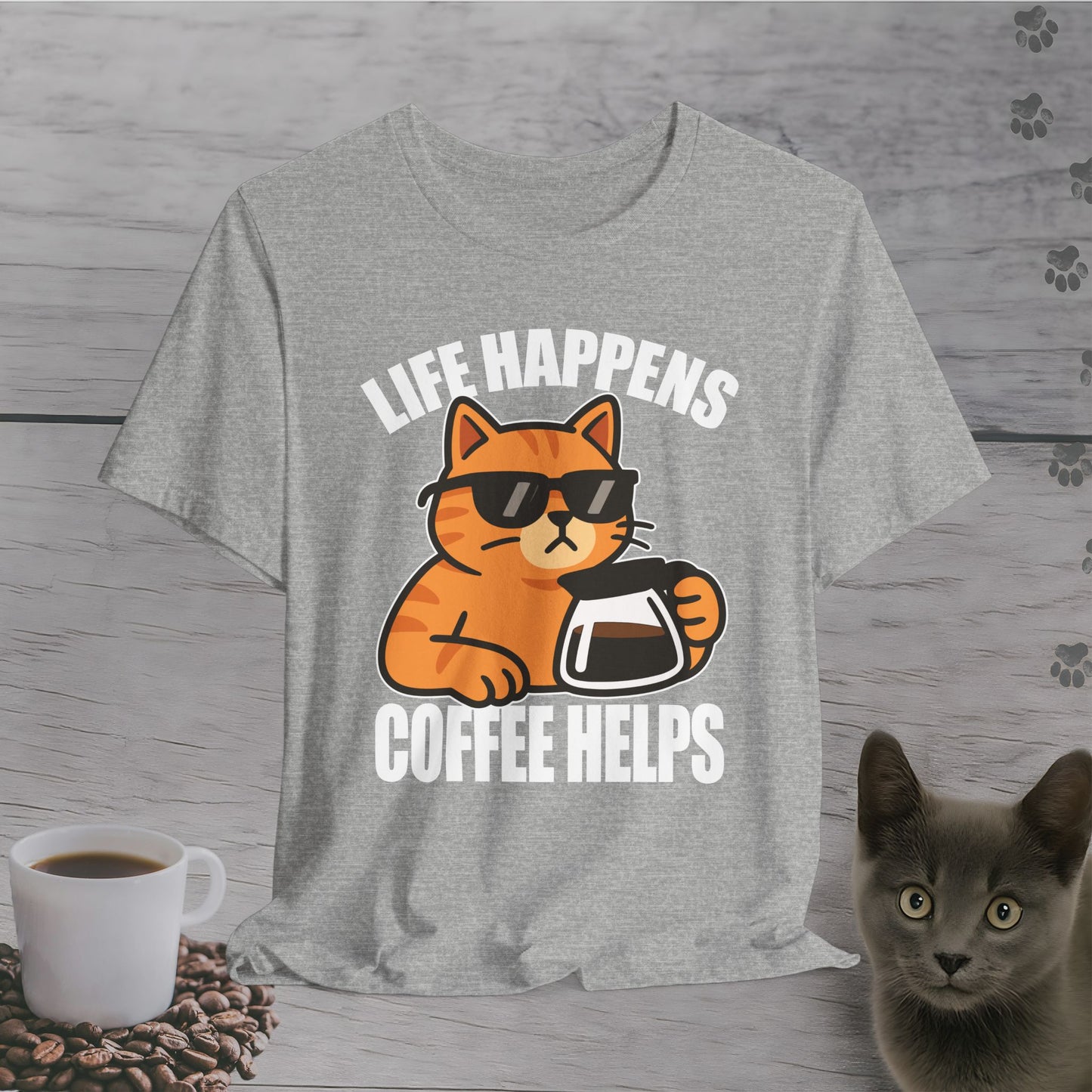 Life Happens Coffee Cat T-Shirt