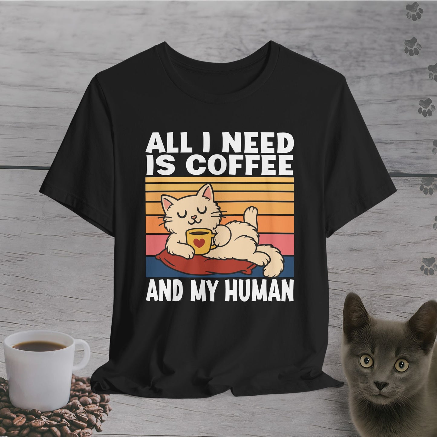 Coffee and My Human Cat T-Shirt