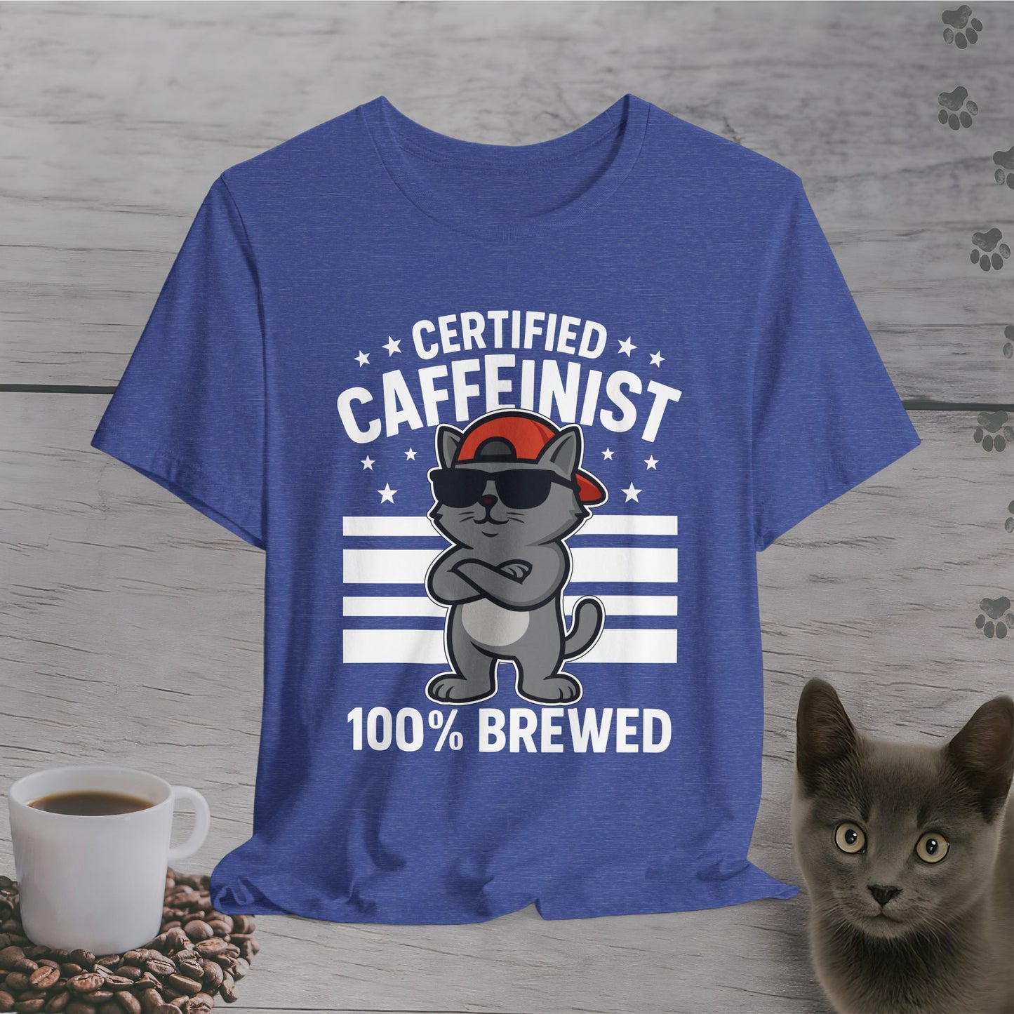 Certified Caffeinist Cat T-Shirt