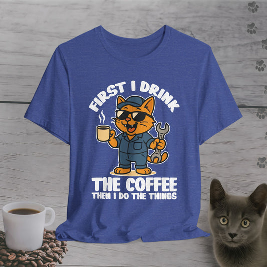 Fixing Things After Coffee Cat T-Shirt