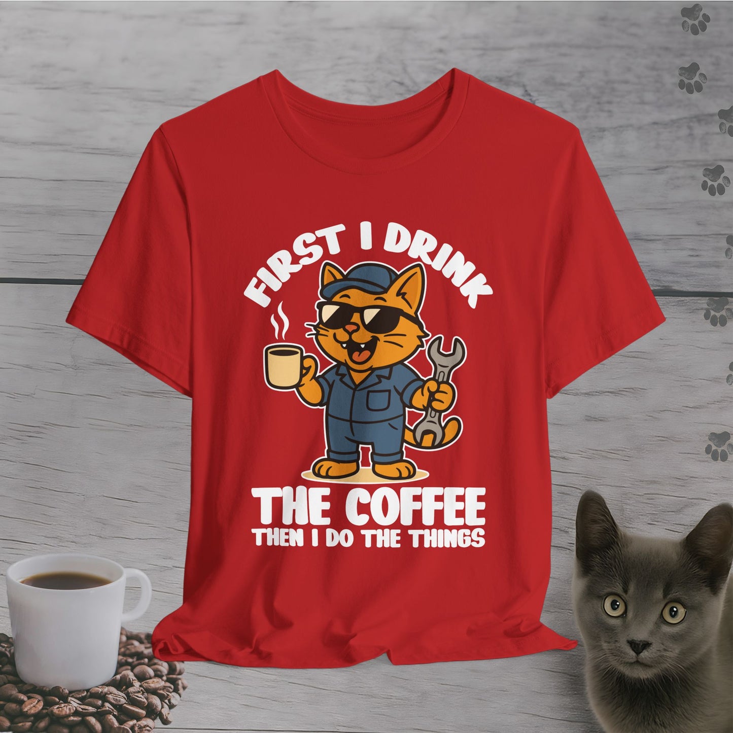 Fixing Things After Coffee Cat T-Shirt