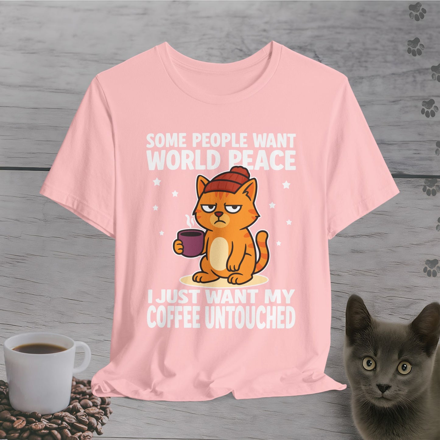 Caffeinated Priorities Cat T-Shirt