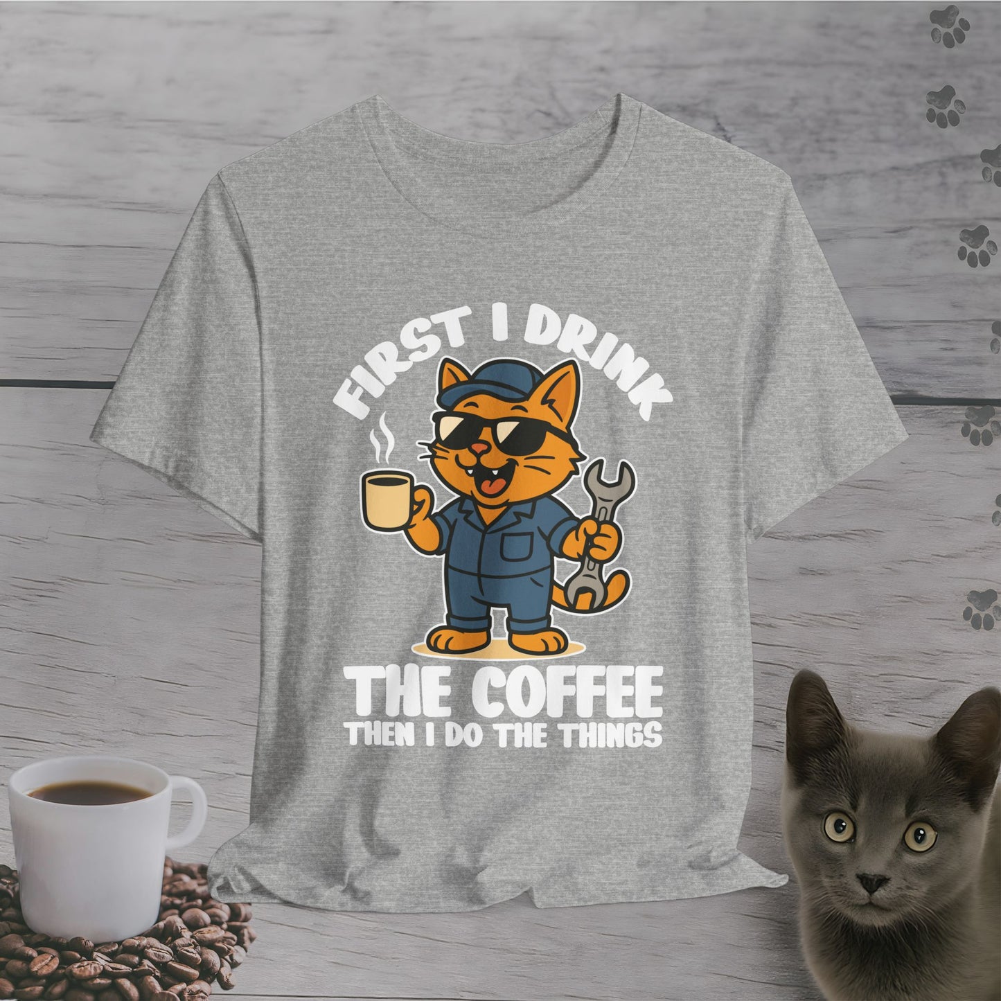 Fixing Things After Coffee Cat T-Shirt