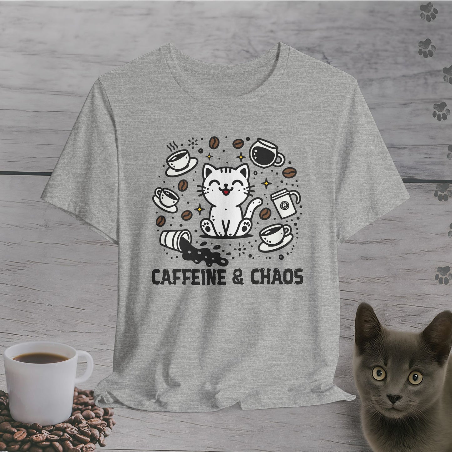 Cat Lover's Caffeine & Chaos T-Shirt