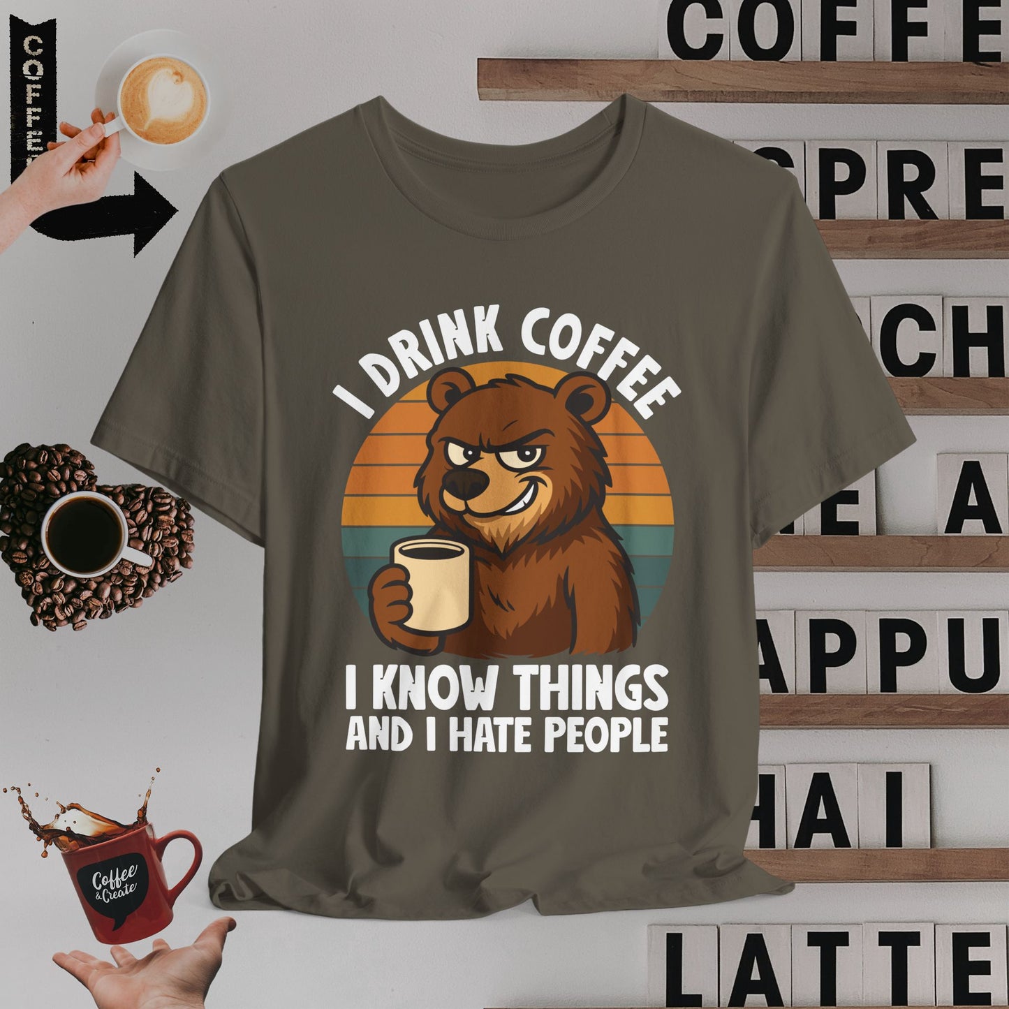 Caffeinated Grizzly Bear T-Shirt