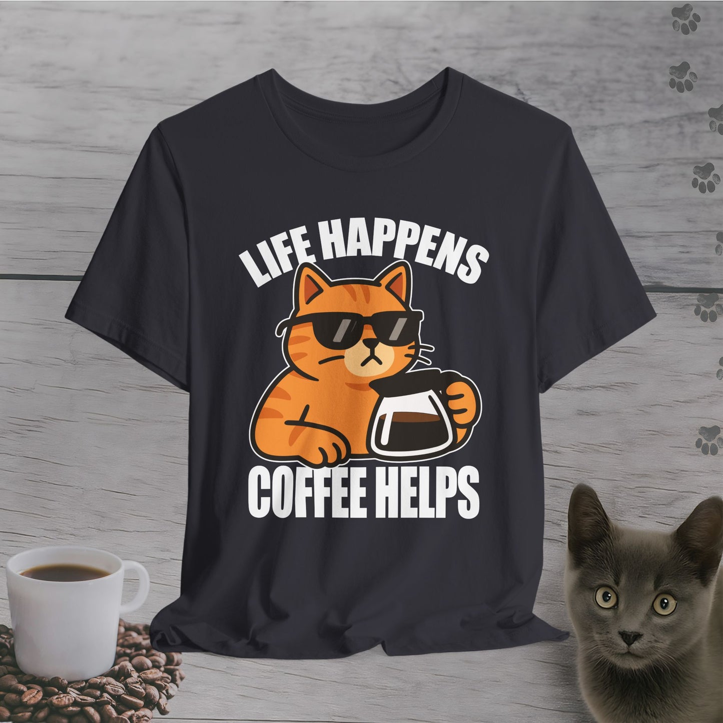 Life Happens Coffee Cat T-Shirt