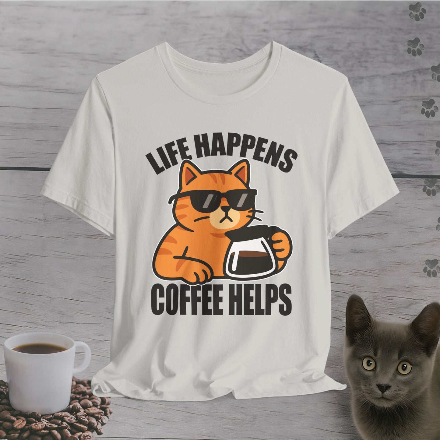 Life Happens Coffee Cat T-Shirt