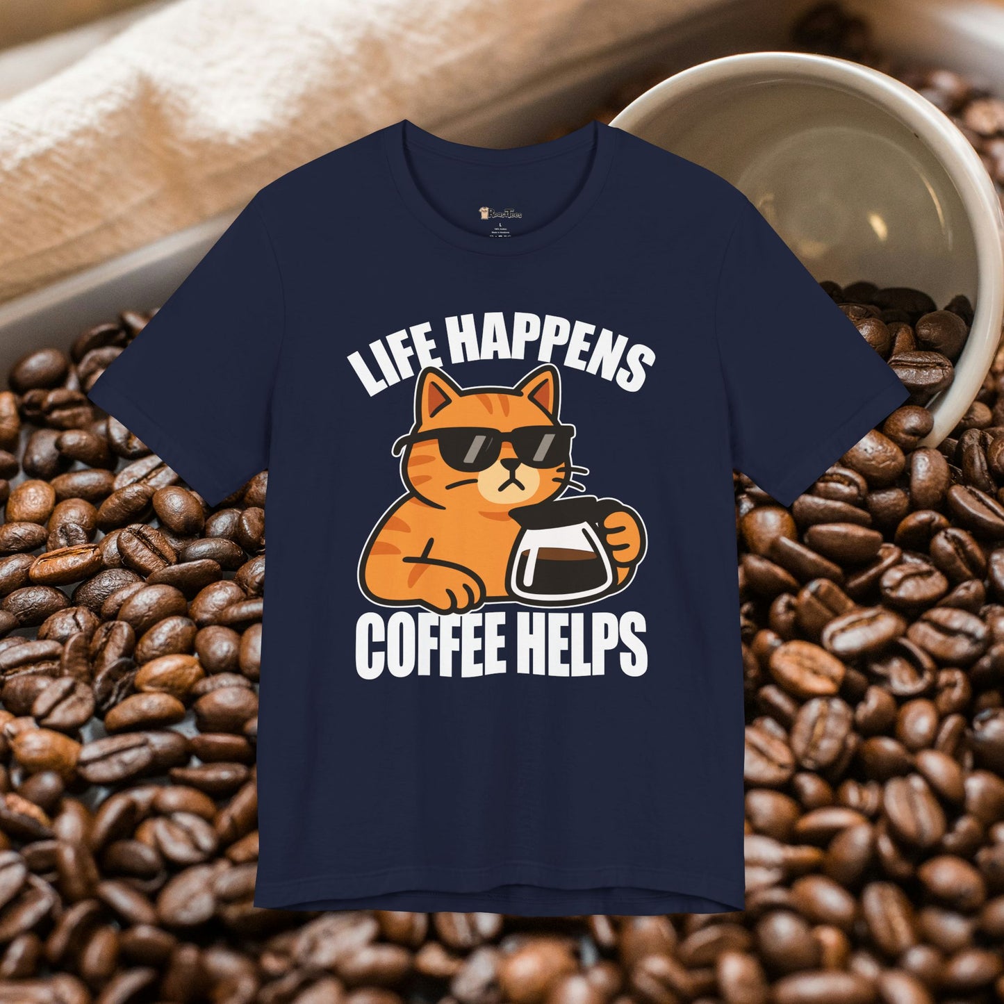 Life Happens Coffee Cat T-Shirt