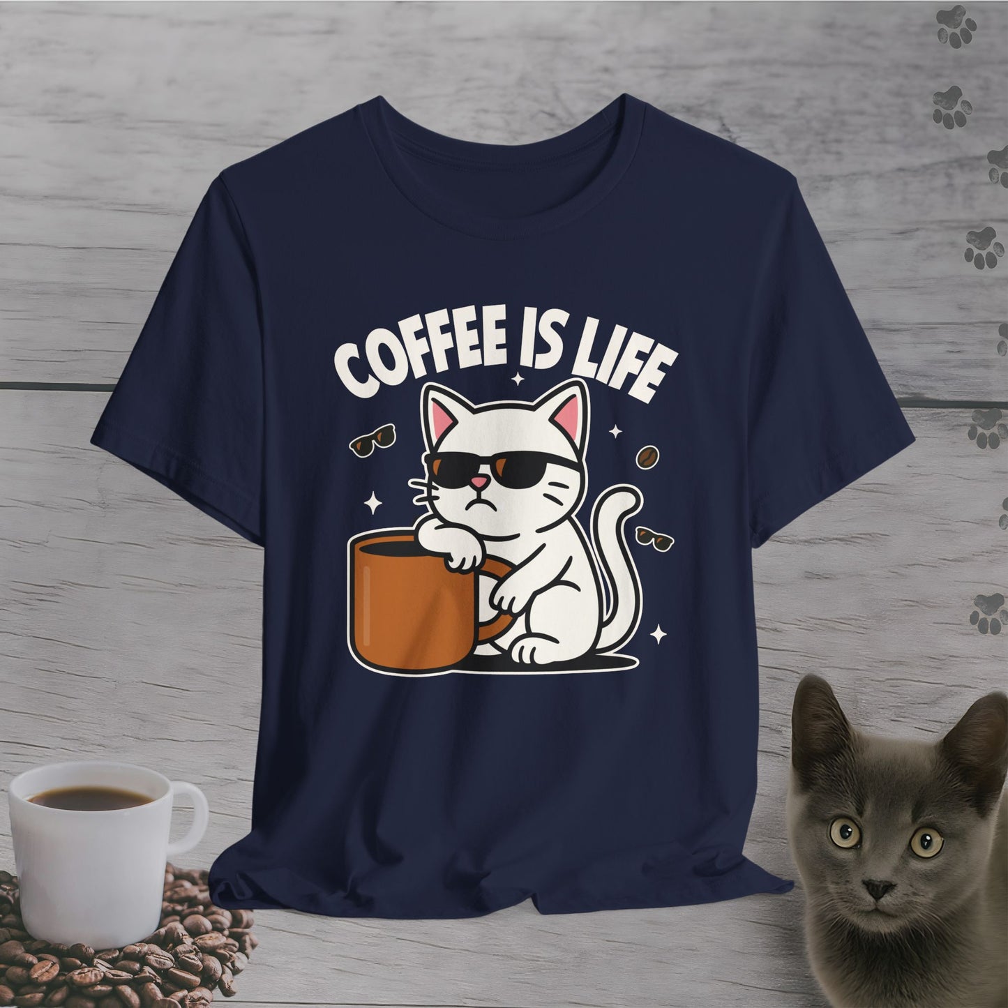 Coffee Is Life Cat T-Shirt