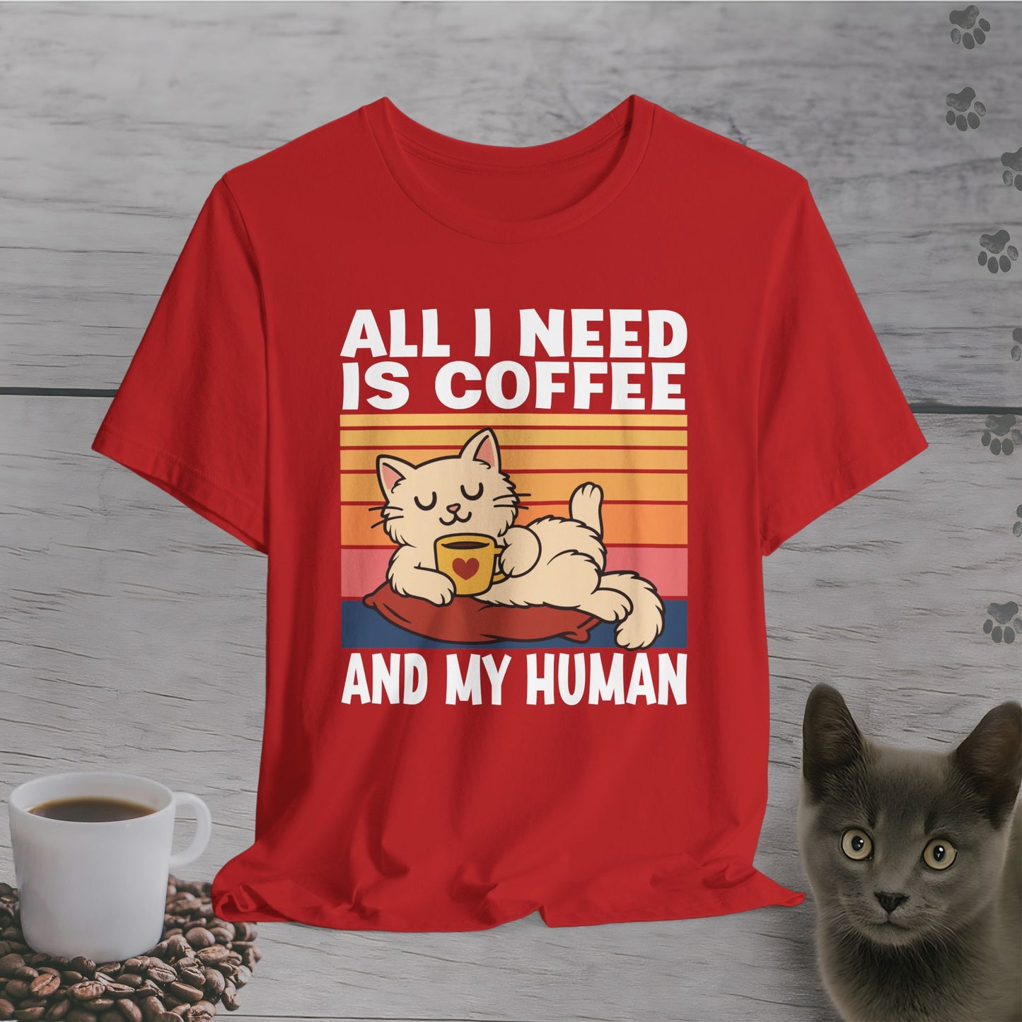 Coffee and My Human Cat T-Shirt