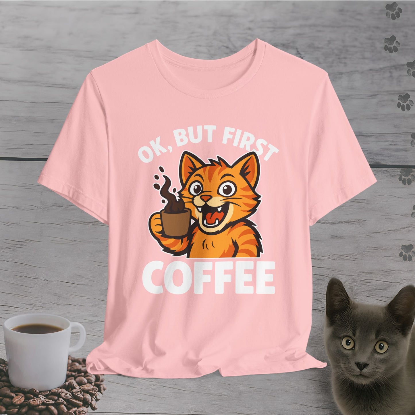 Energized But First Coffee Cat T-Shirt