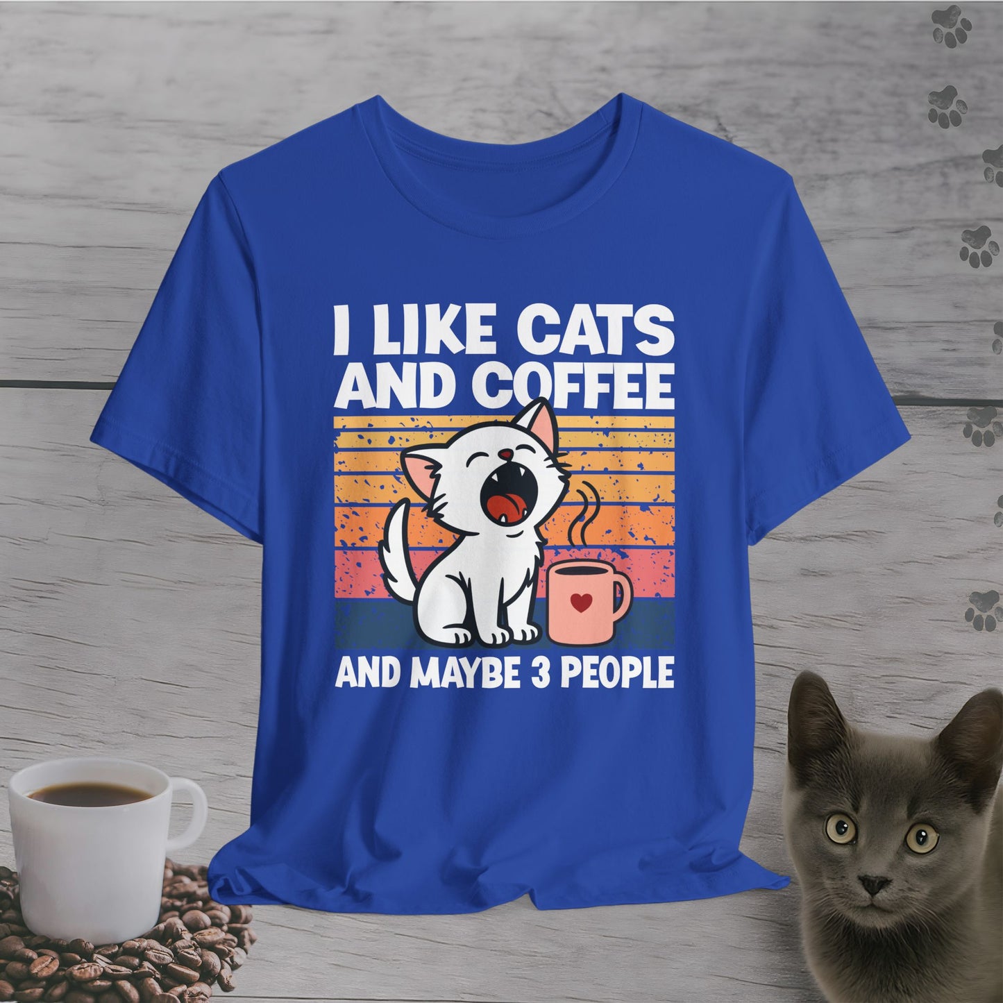 Cats Coffee and 3 People T-Shirt