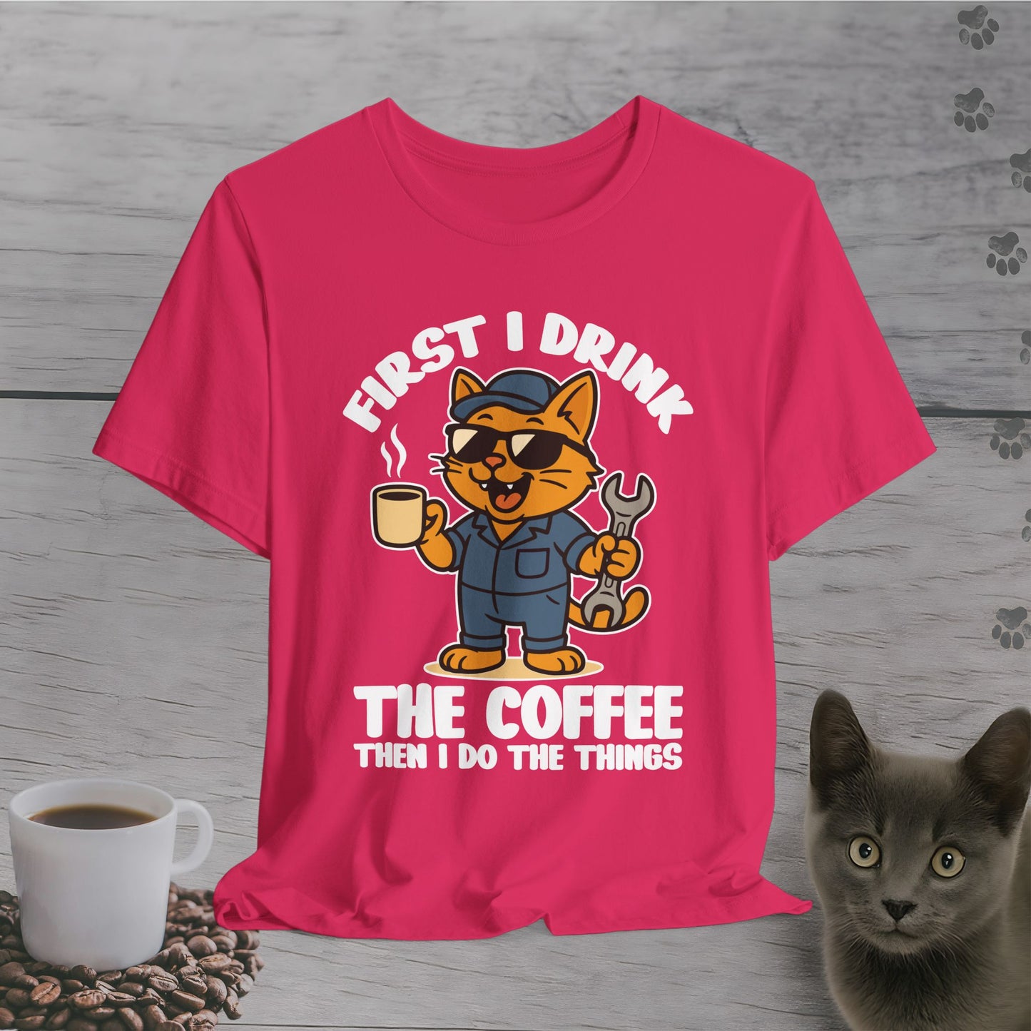 Fixing Things After Coffee Cat T-Shirt