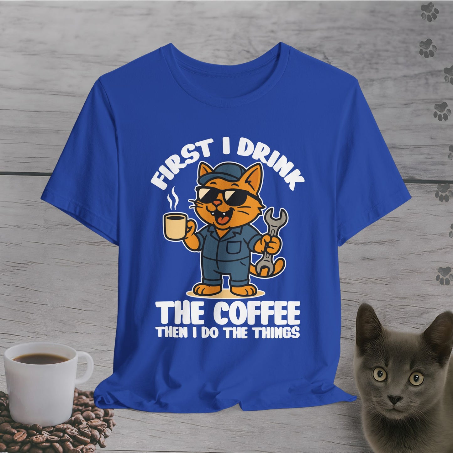 Fixing Things After Coffee Cat T-Shirt