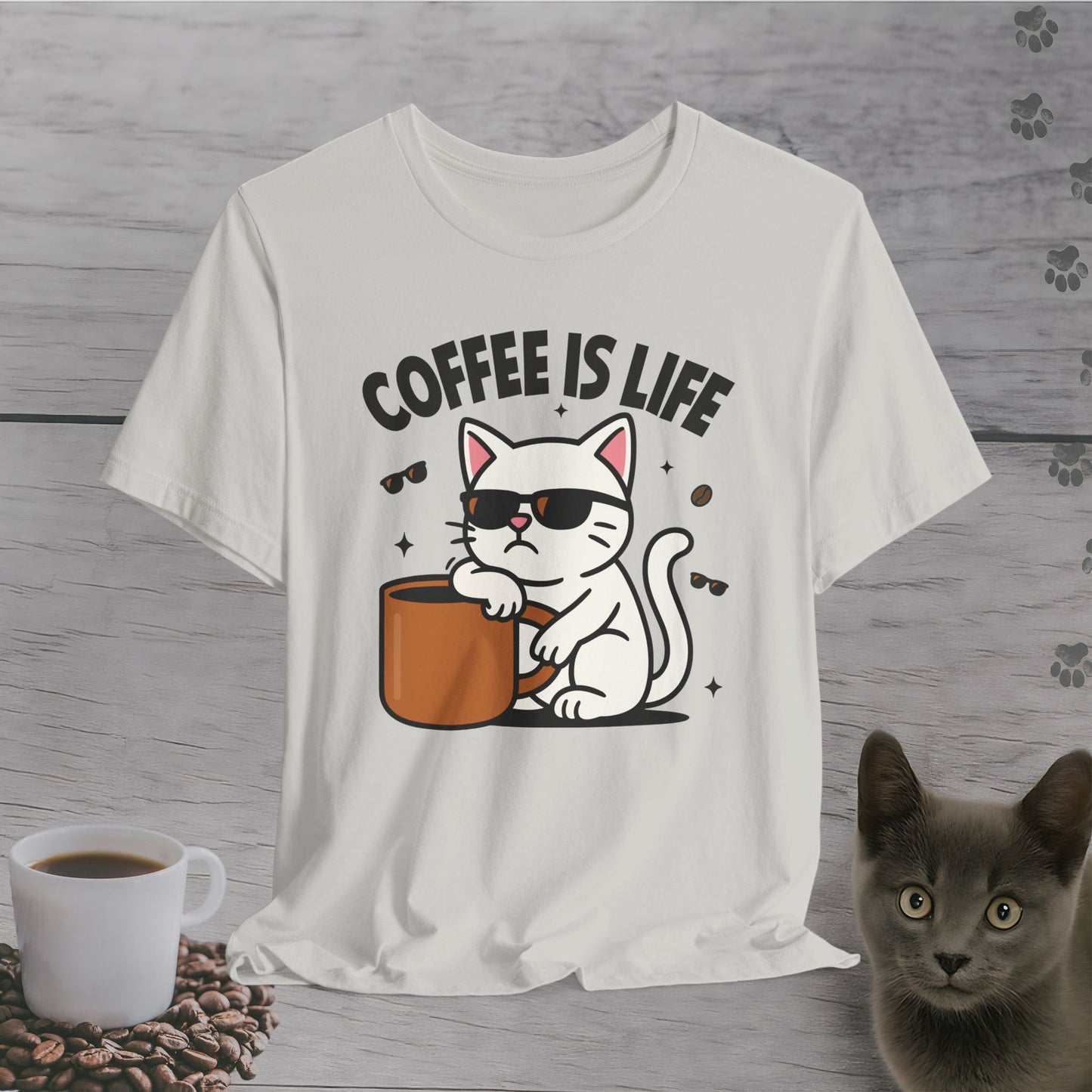 Coffee Is Life Cat T-Shirt