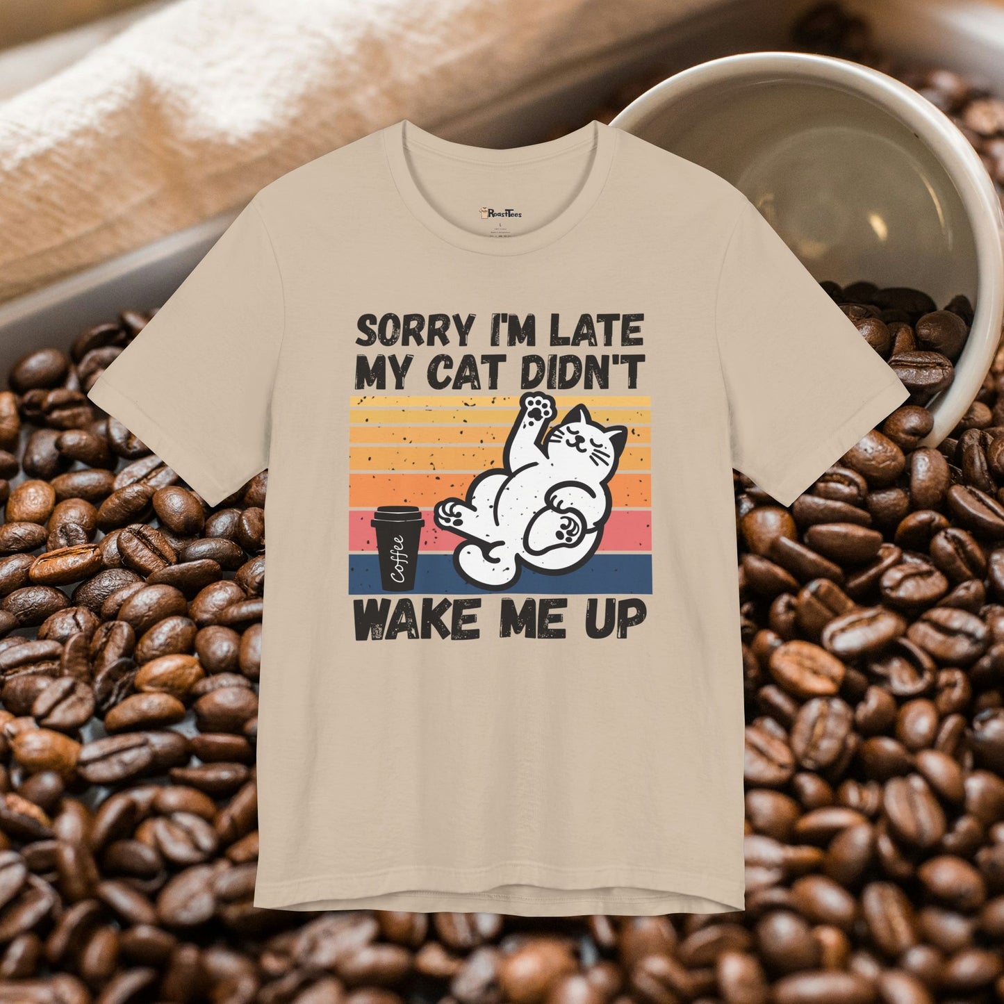 Lazy Morning Coffee Cat T-Shirt