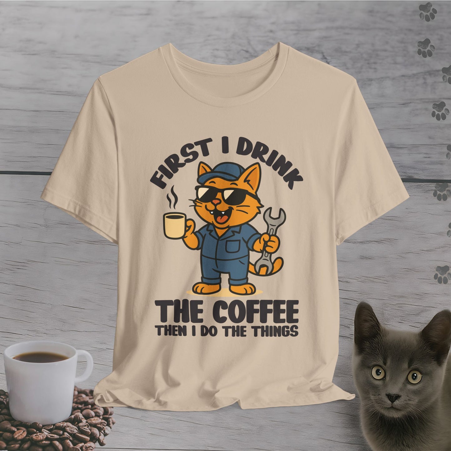 Fixing Things After Coffee Cat T-Shirt