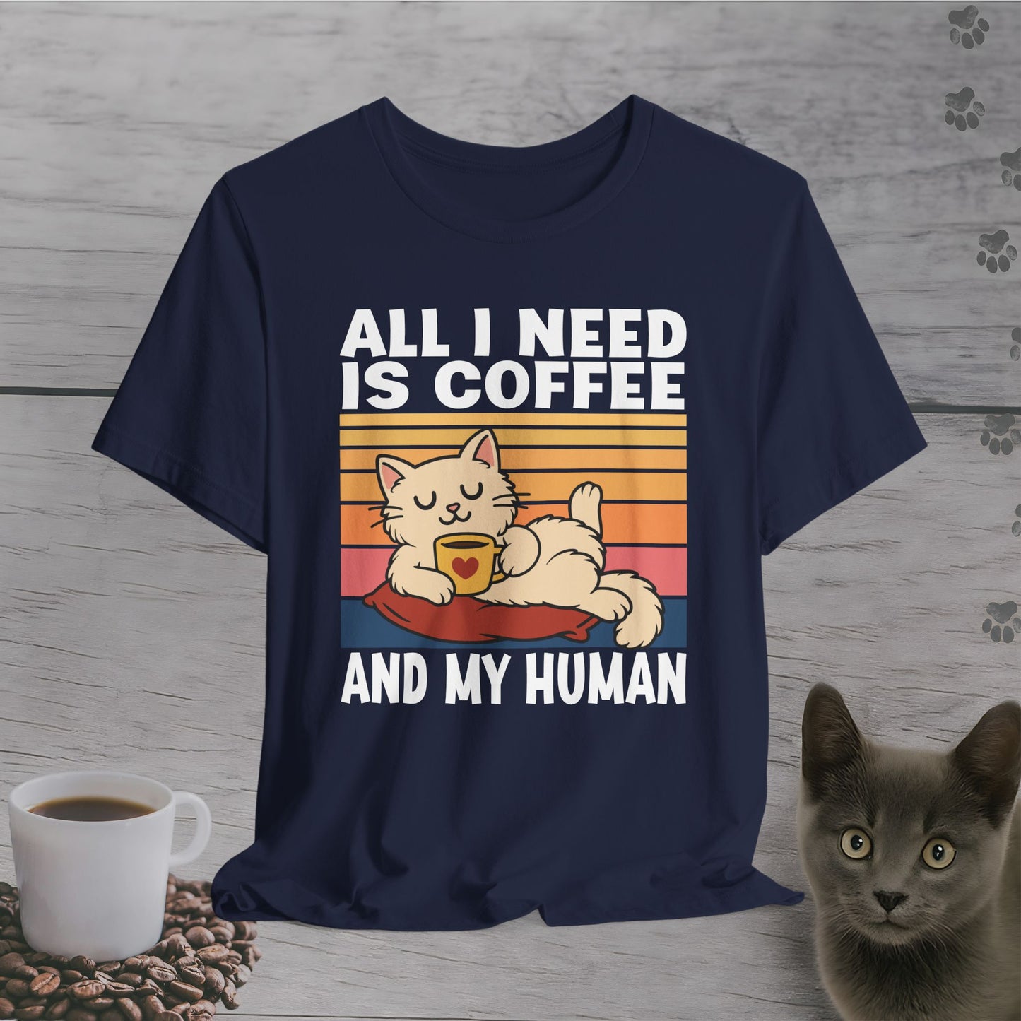 Coffee and My Human Cat T-Shirt