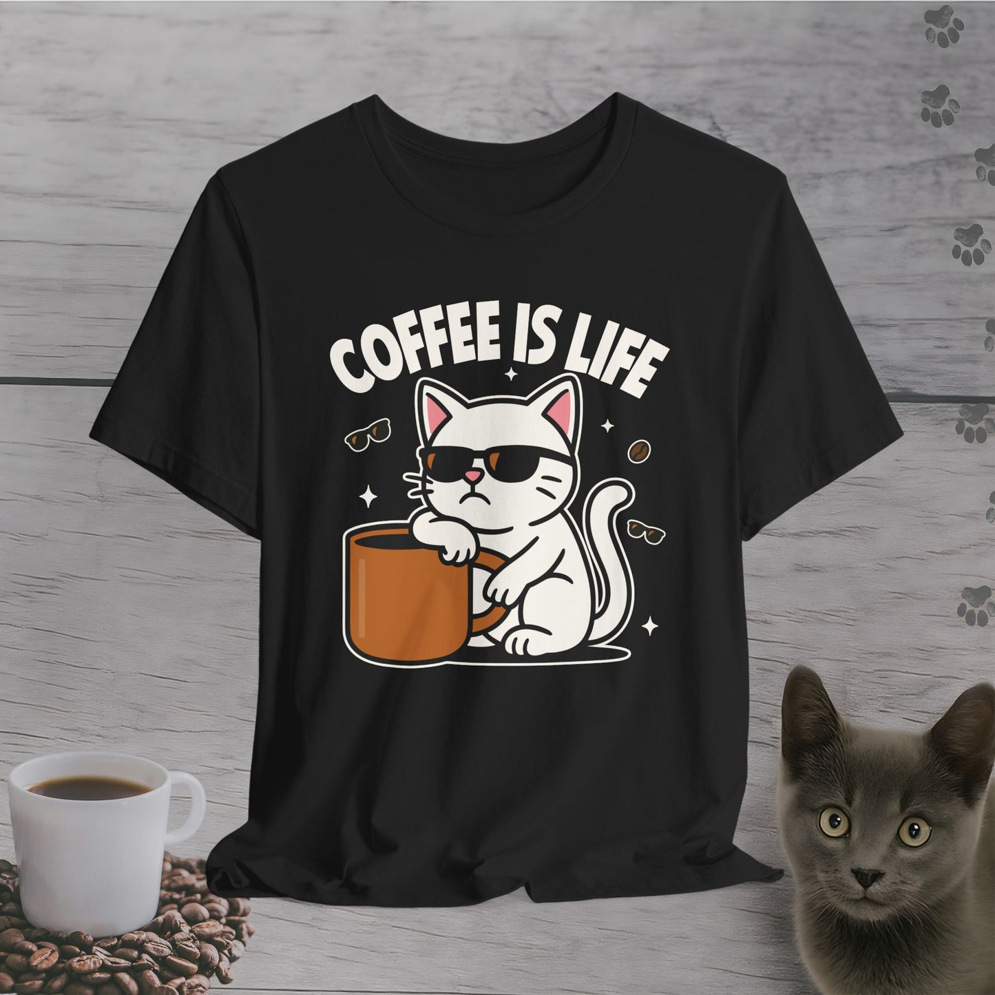 Coffee Is Life Cat T-Shirt